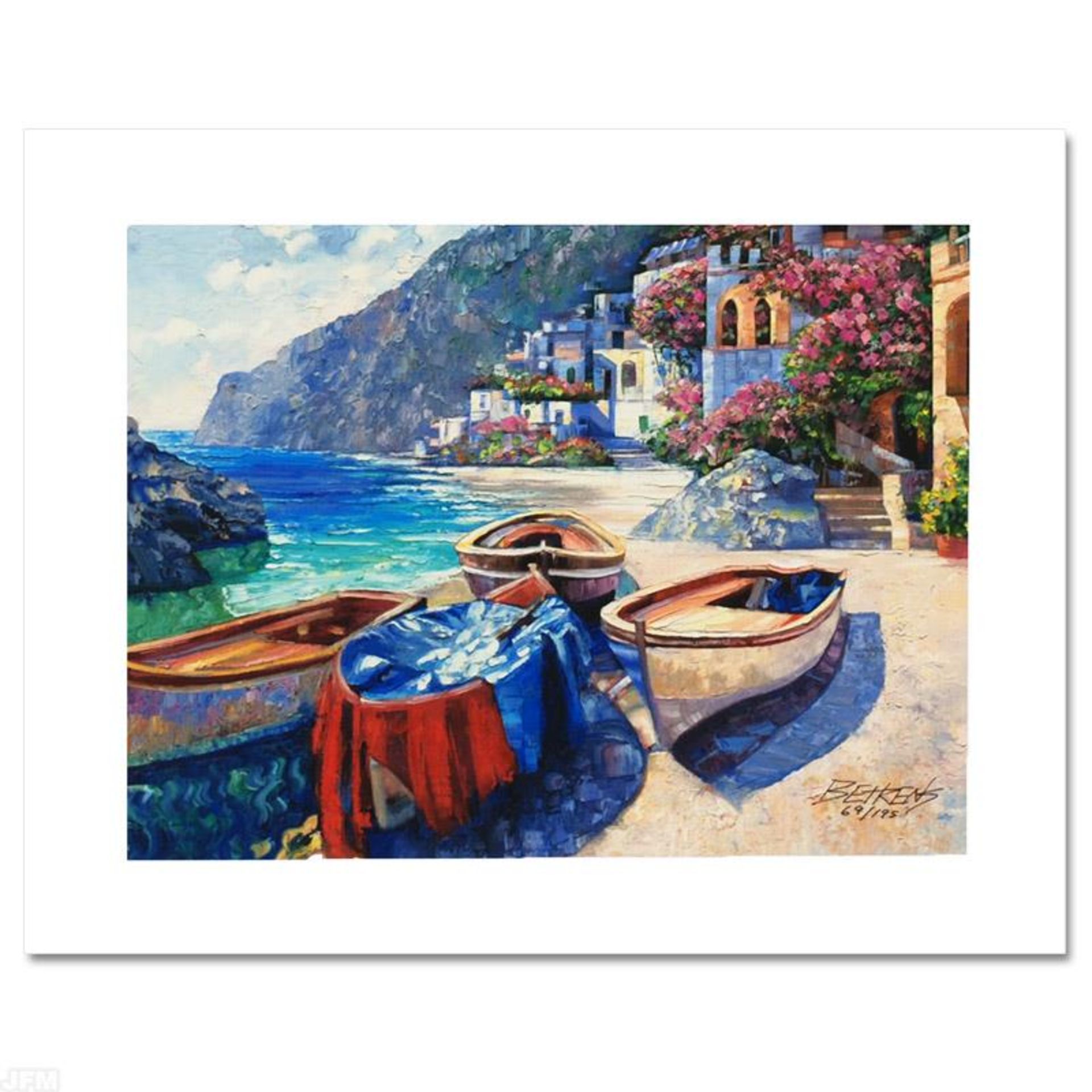 "Memories of Capri" Limited Edition Hand Embellished Giclee on Canvas by Howard