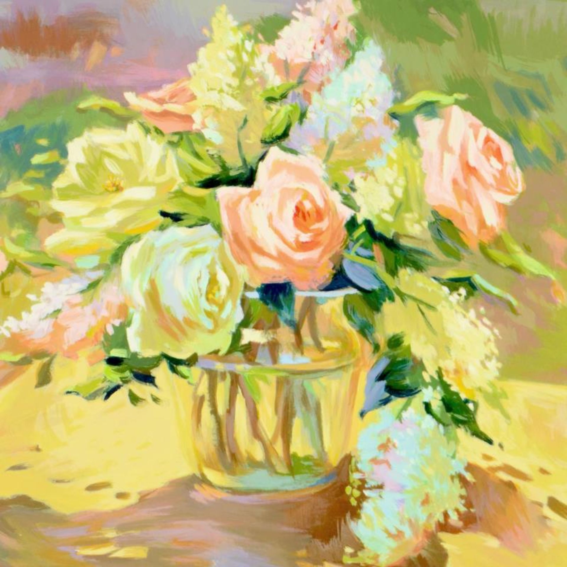 S. Burkett Kaiser, "Summer Roses" Limited Edition, Numbered and Hand Signed with - Image 2 of 3
