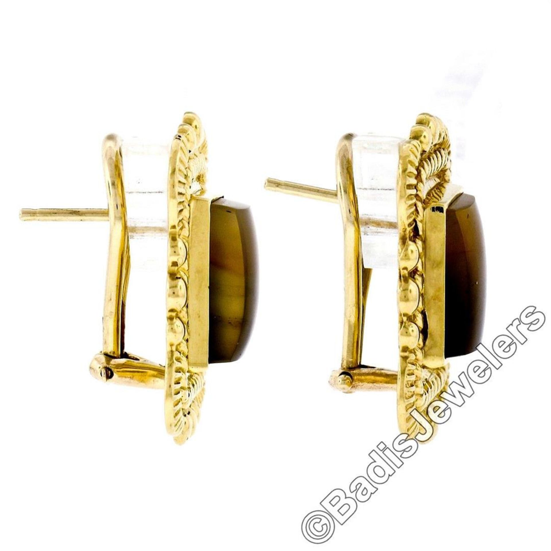 Scott Gauthier 18kt Yellow Gold Rectangular Banded Agate Earrings - Image 4 of 6