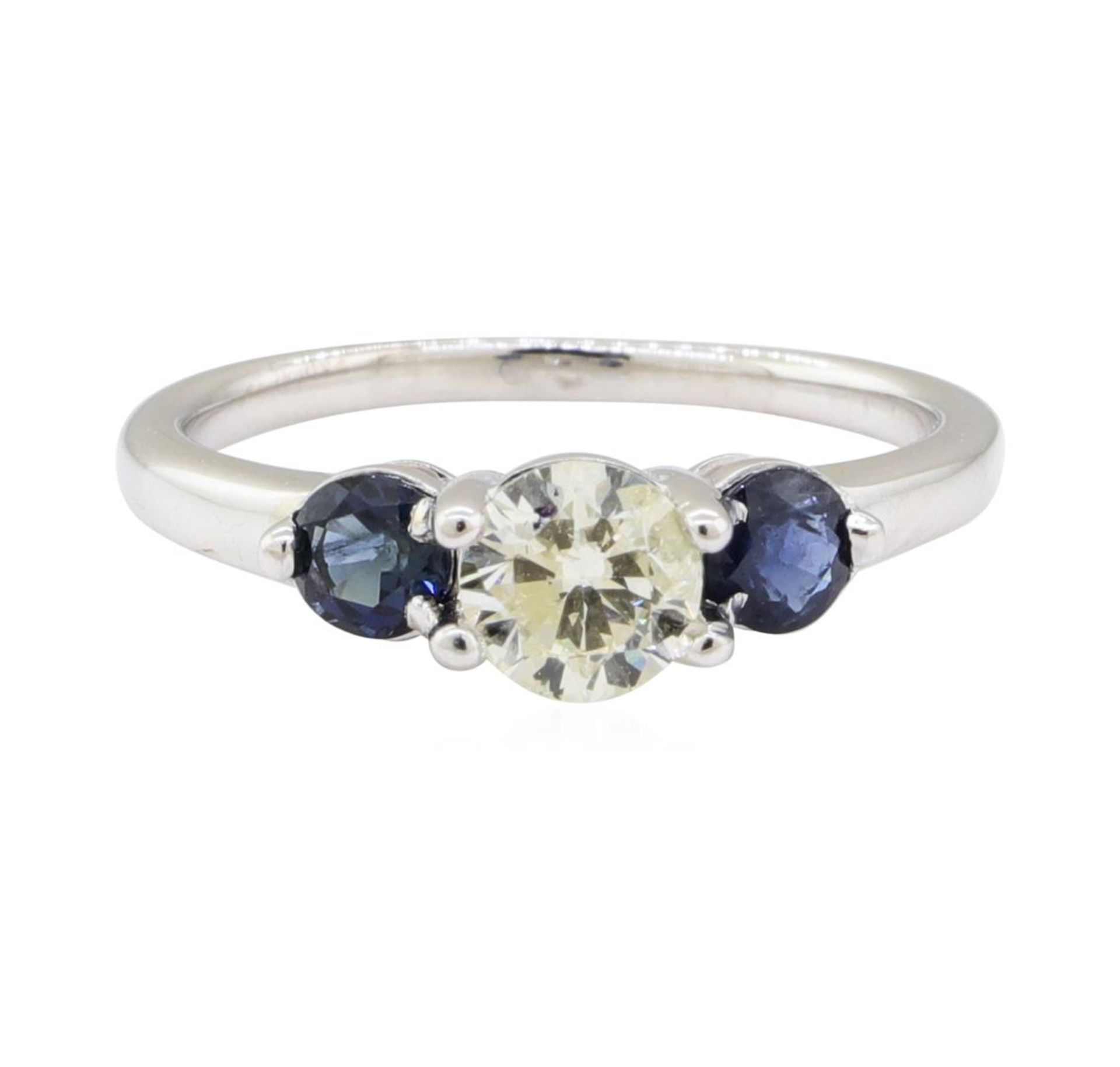 0.90 ctw Diamond and Sapphire Ring - 14KT White Gold - Image 2 of 4