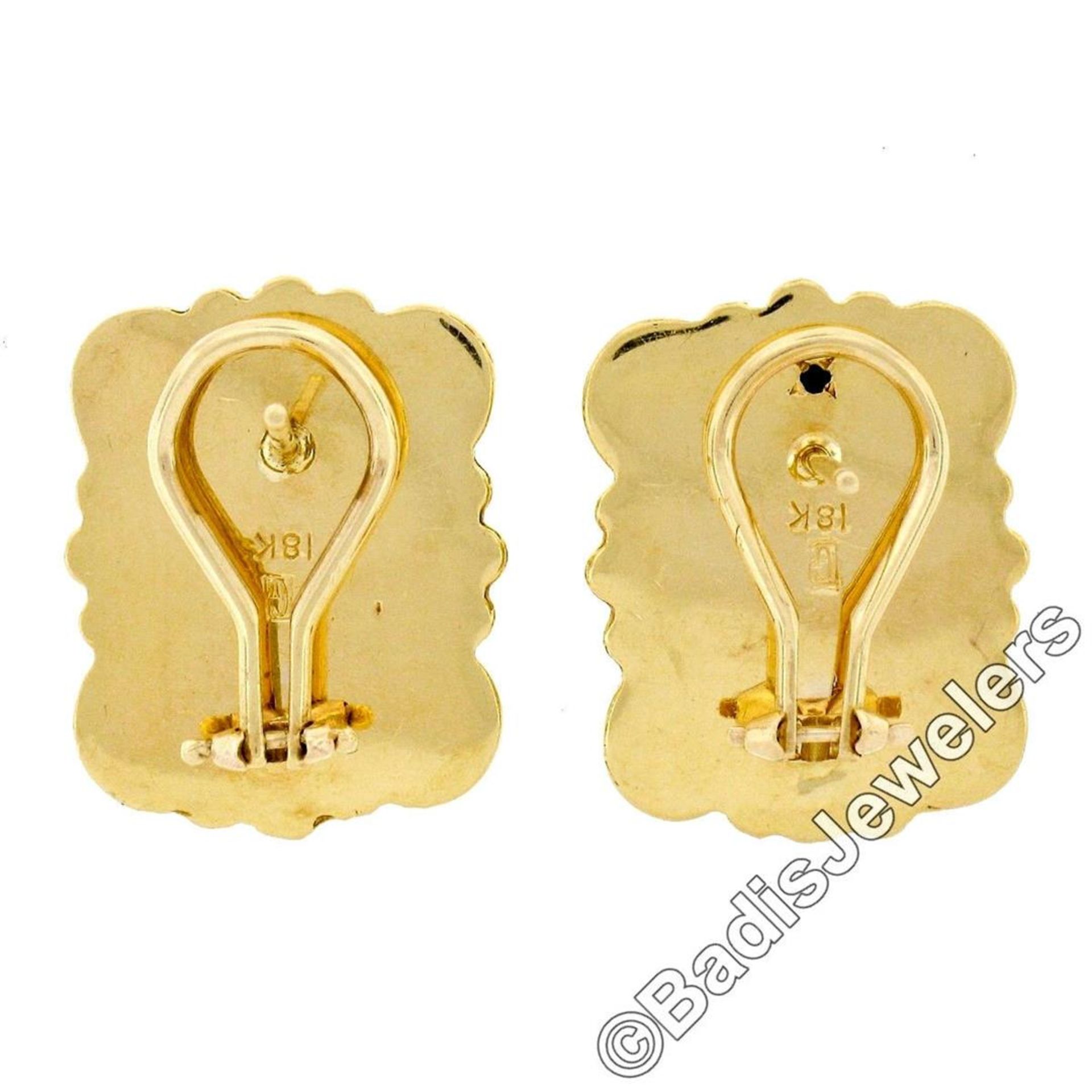 Scott Gauthier 18kt Yellow Gold Rectangular Banded Agate Earrings - Image 5 of 6