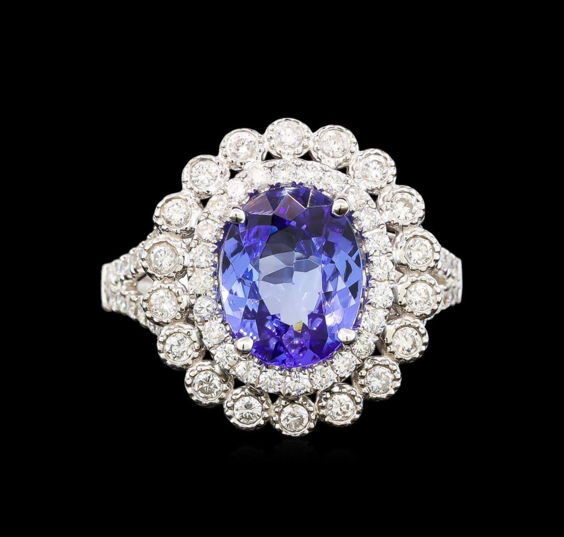 14KT White Gold 2.18 ctw Tanzanite and Diamond Ring - Image 2 of 5