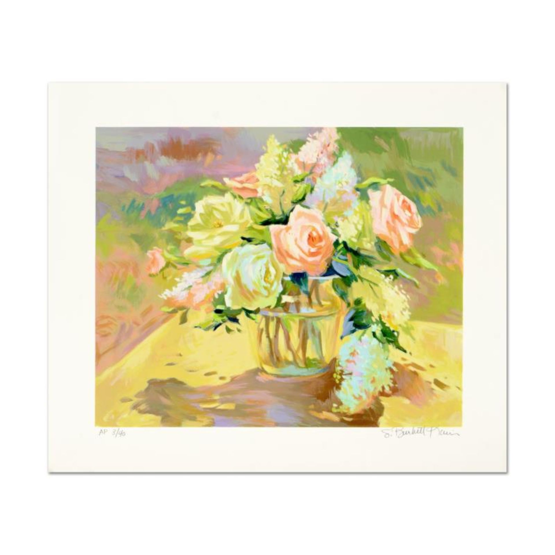 S. Burkett Kaiser, "Summer Roses" Limited Edition, Numbered and Hand Signed with