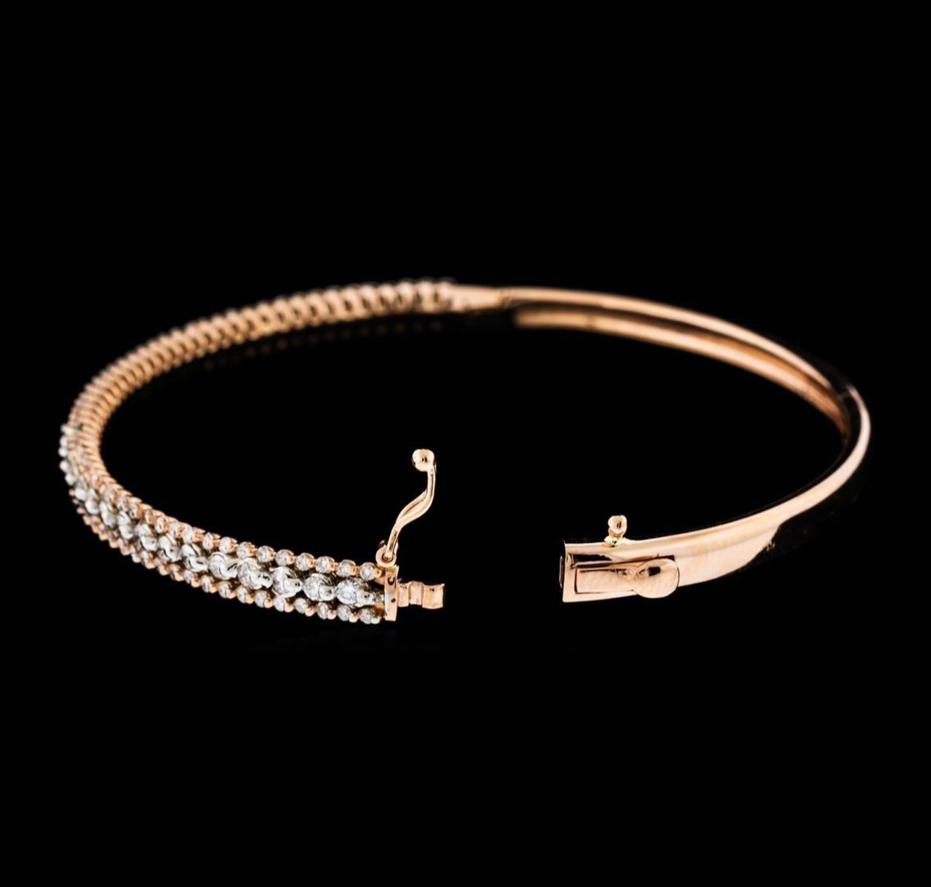 1.68 ctw Diamond Bangle Bracelet - 14KT Rose Gold - Image 4 of 5