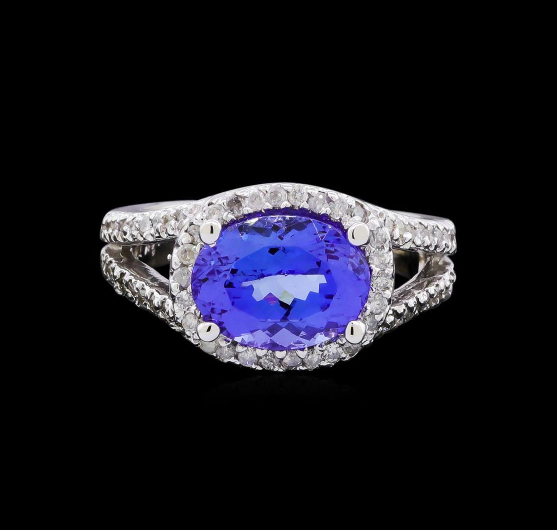 3.77 ctw Tanzanite and Diamond Ring - 14KT White Gold - Image 2 of 5