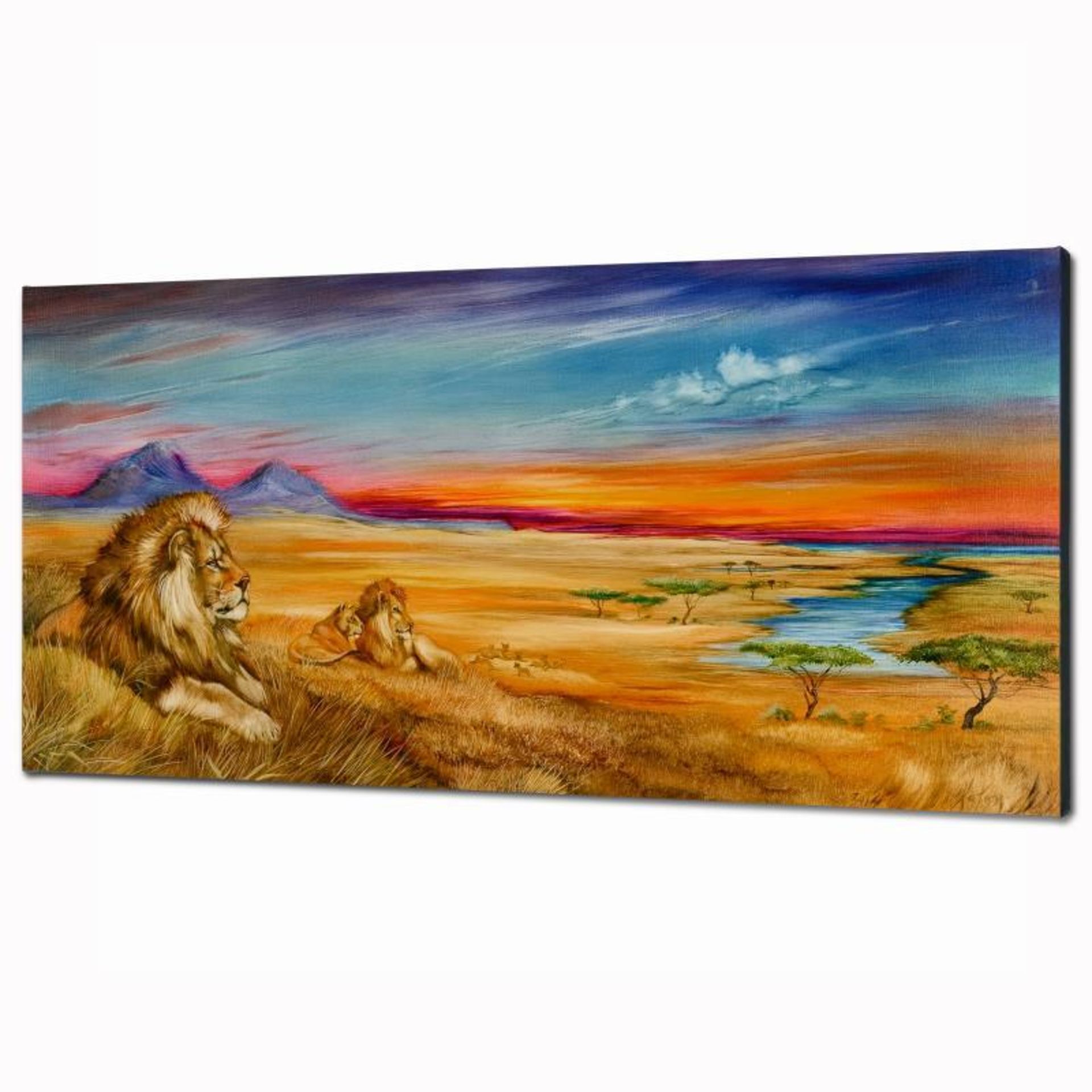 "Pride Of Lions" Limited Edition Giclee on Canvas (36" x 18") by Martin Katon, N - Image 2 of 2