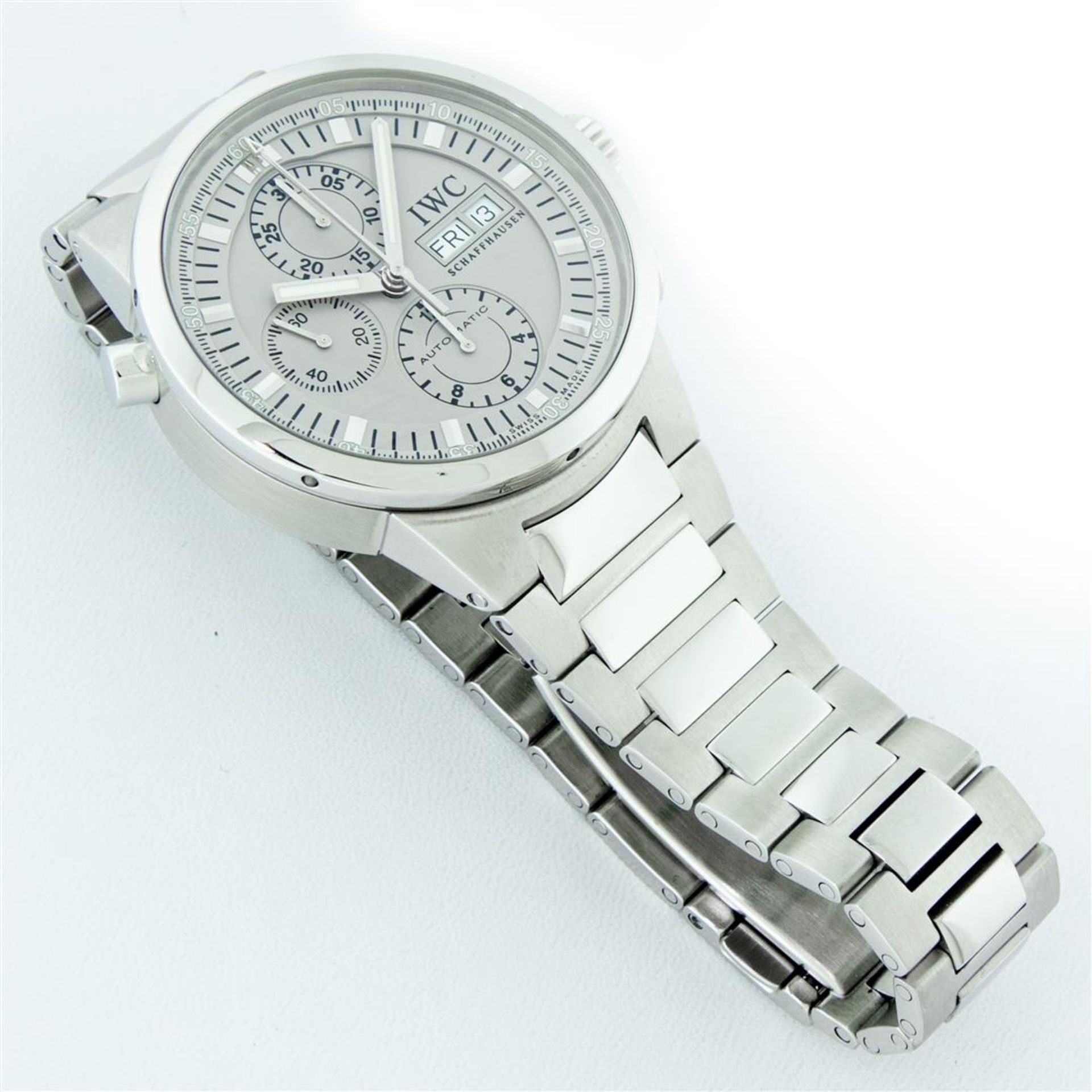 IWC Mens Stainless Steel 43mm GST Rattrapante Split Second Chronograph Wristwatc - Image 8 of 9