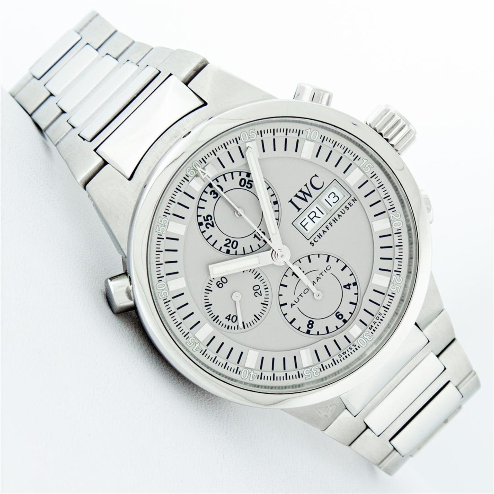 IWC Mens Stainless Steel 43mm GST Rattrapante Split Second Chronograph Wristwatc - Image 3 of 9