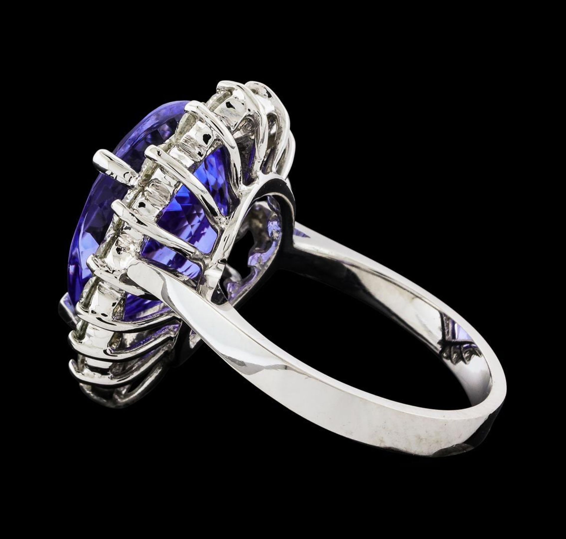 GIA Cert 9.31 ctw Tanzanite and Diamond Ring - 14KT White Gold - Image 3 of 6