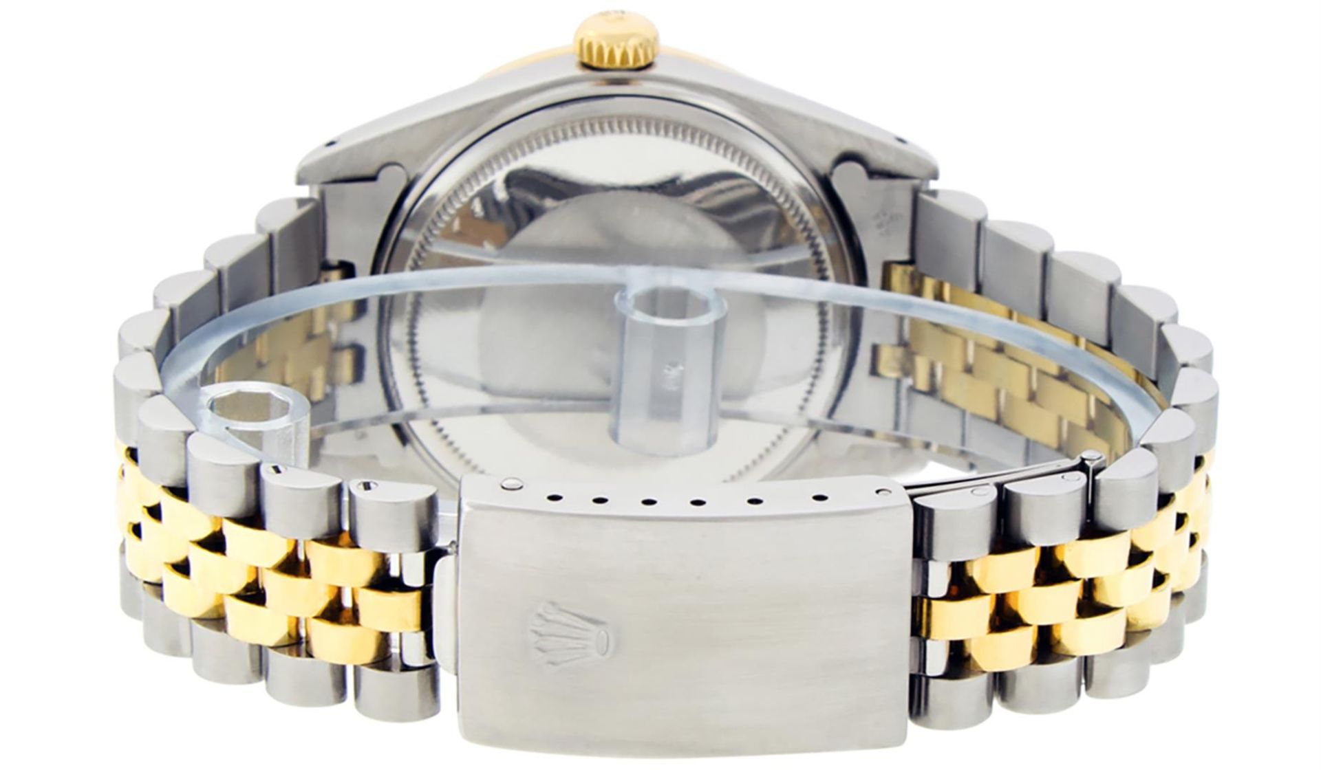 Rolex Mens 2 Tone Green String Diamond 36MM Datejust Wristwatch - Image 8 of 9