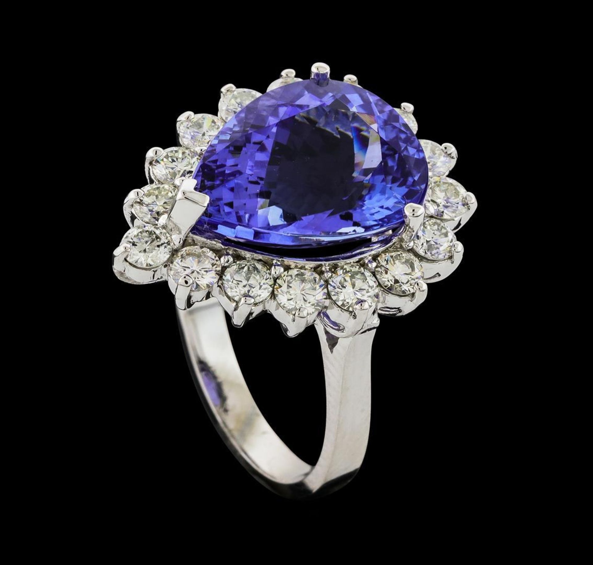 GIA Cert 9.31 ctw Tanzanite and Diamond Ring - 14KT White Gold - Image 4 of 6