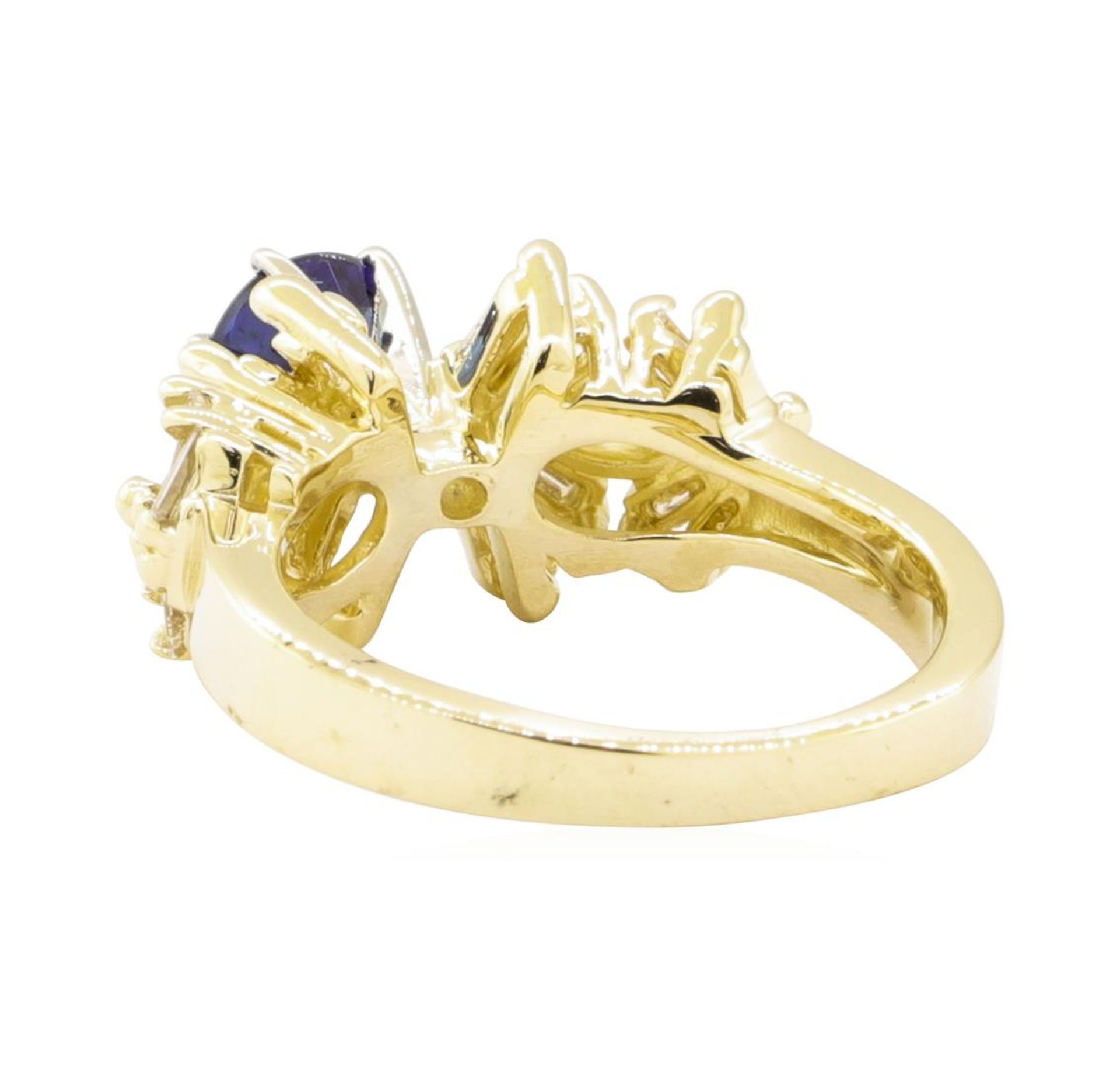 1.60 ctw Blue Sapphire And Diamond Ring - 14KT Yellow Gold - Image 3 of 5