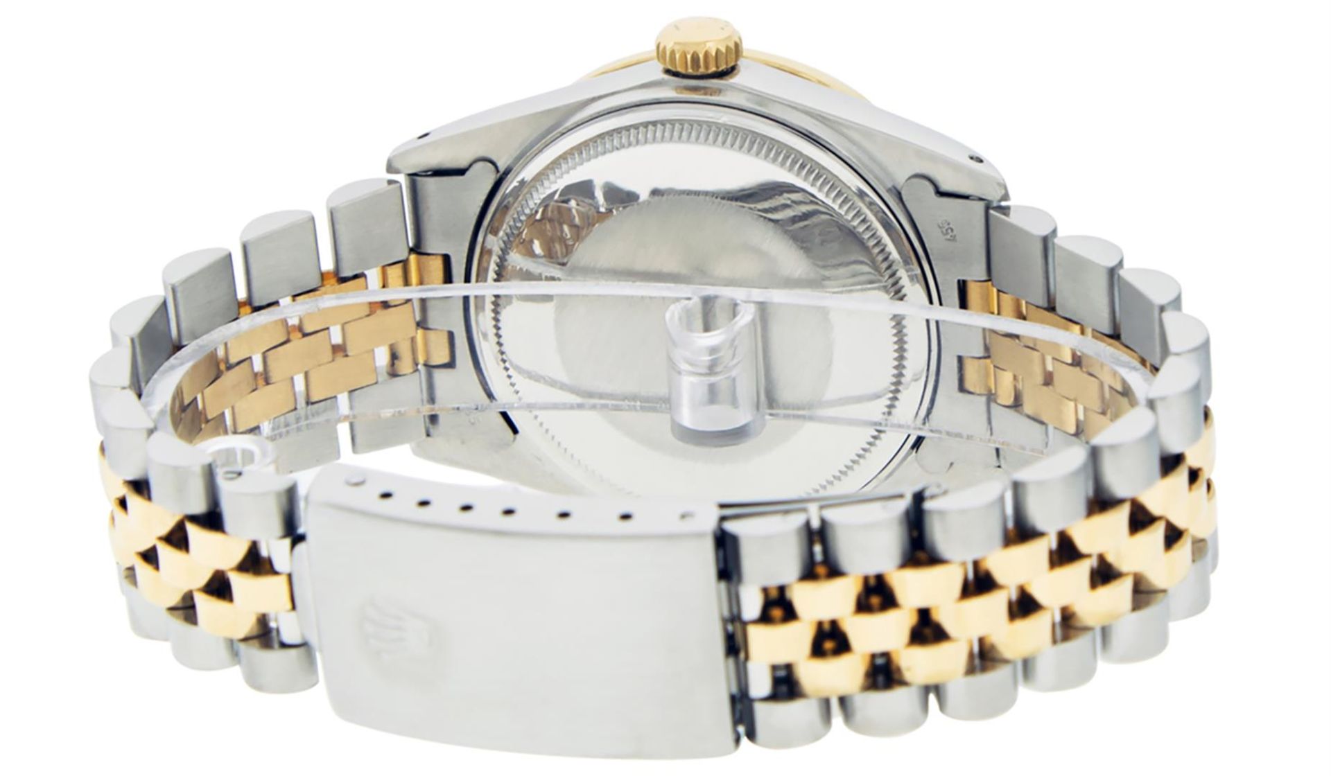 Rolex Mens 2 Tone Green String Diamond 36MM Datejust Wristwatch - Image 6 of 9