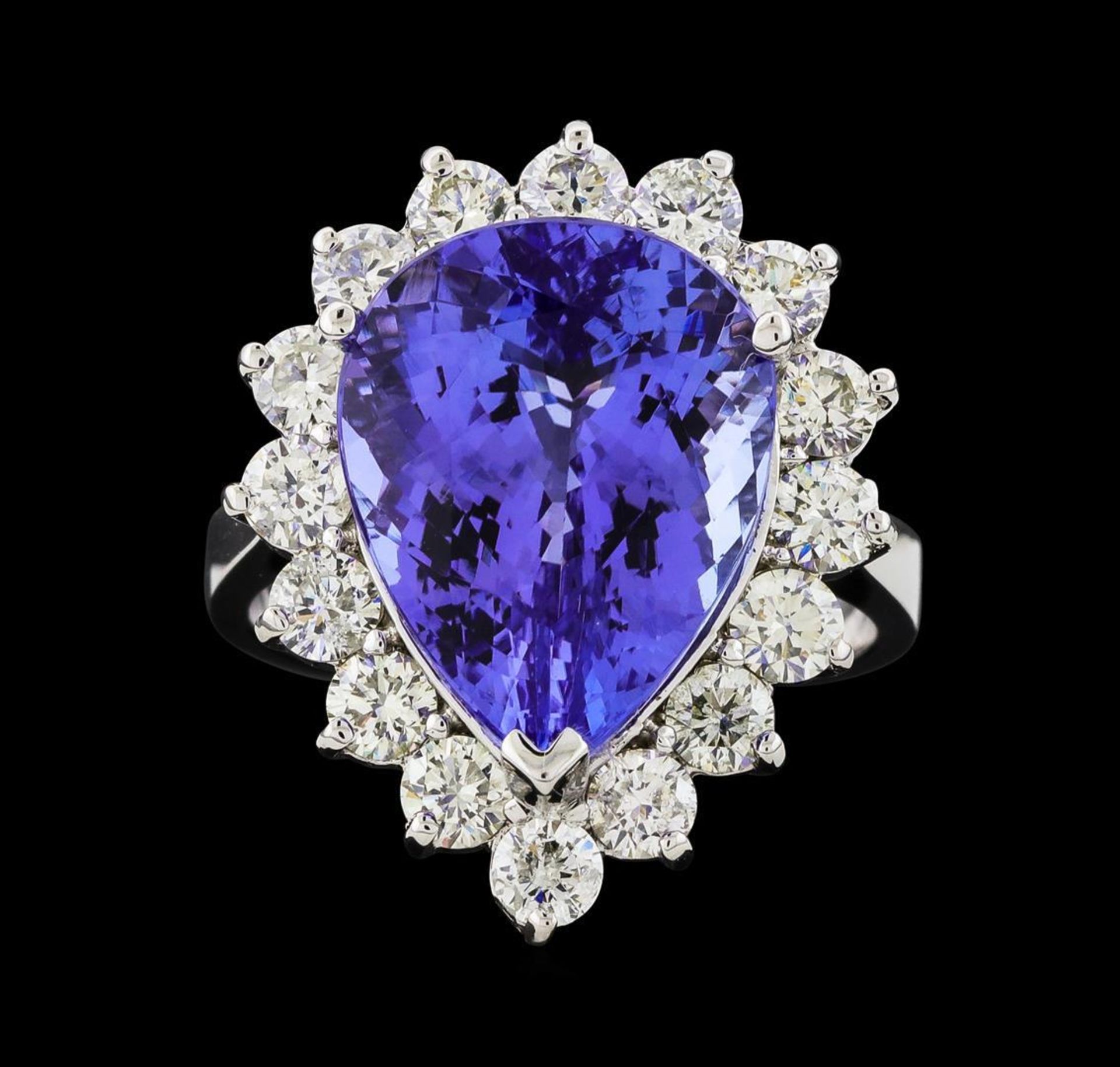 GIA Cert 9.31 ctw Tanzanite and Diamond Ring - 14KT White Gold - Image 2 of 6