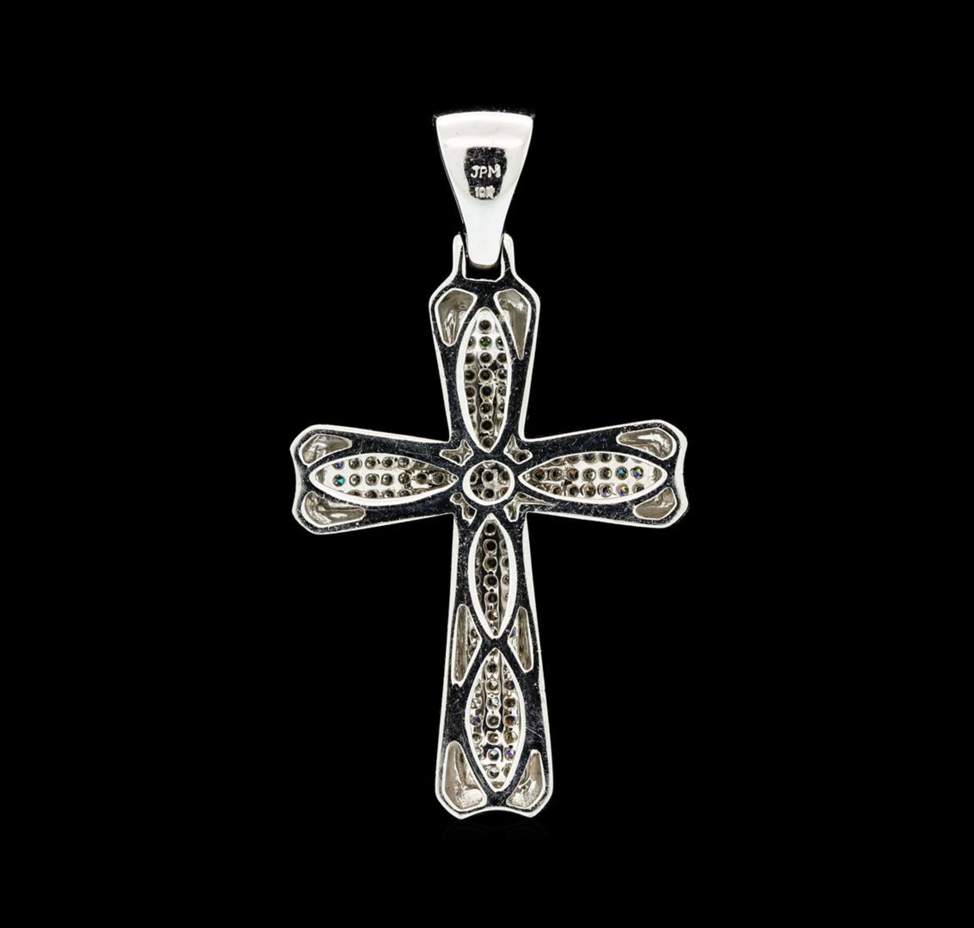 0.75 ctw Diamond Cross Pendant - 10KT White Gold - Image 2 of 3