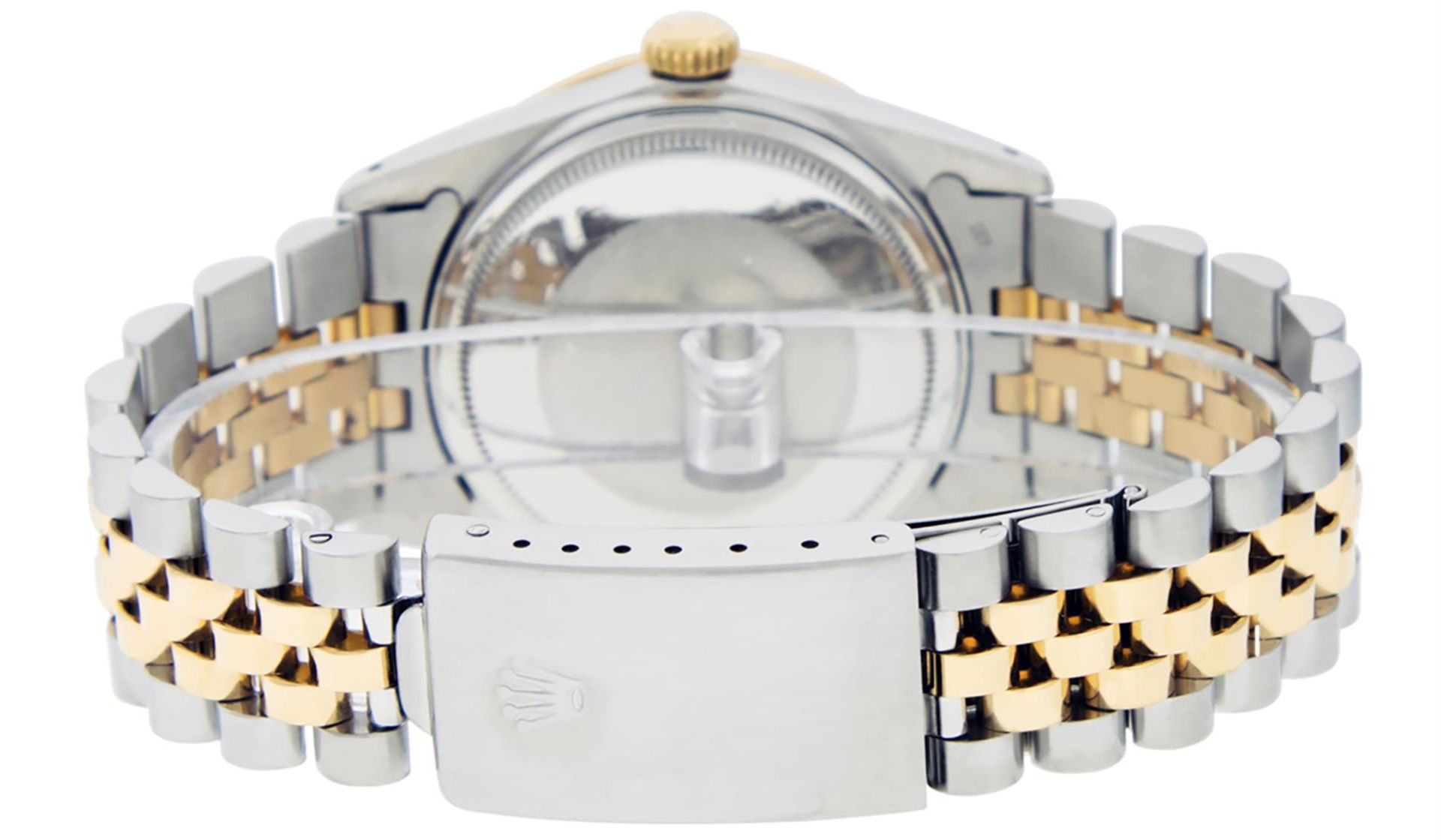 Rolex Mens 2 Tone Green String Diamond 36MM Datejust Wristwatch - Image 7 of 9