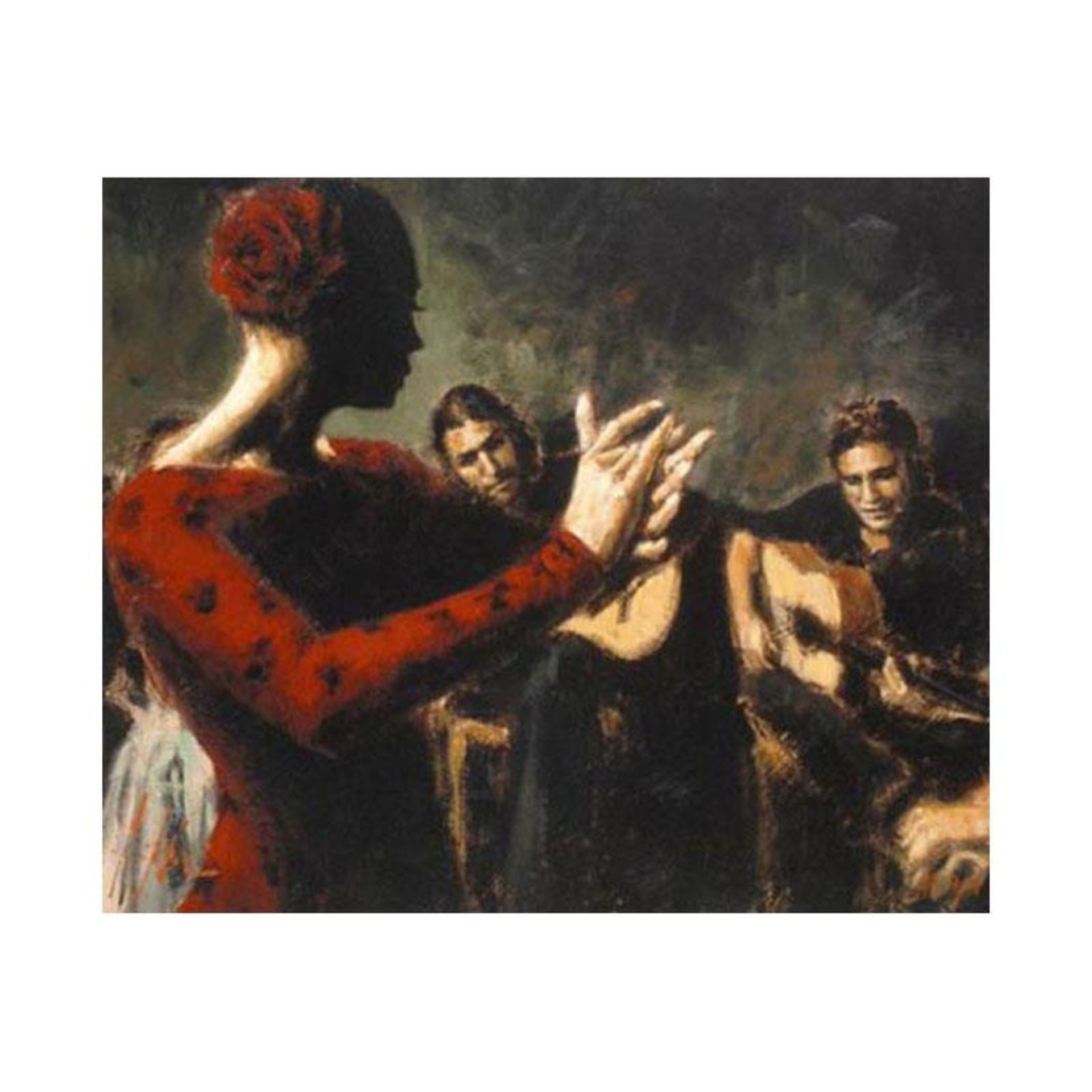 Fabian Perez, "Study Tablado Flamenco V" Hand Textured Limited Edition Giclee on