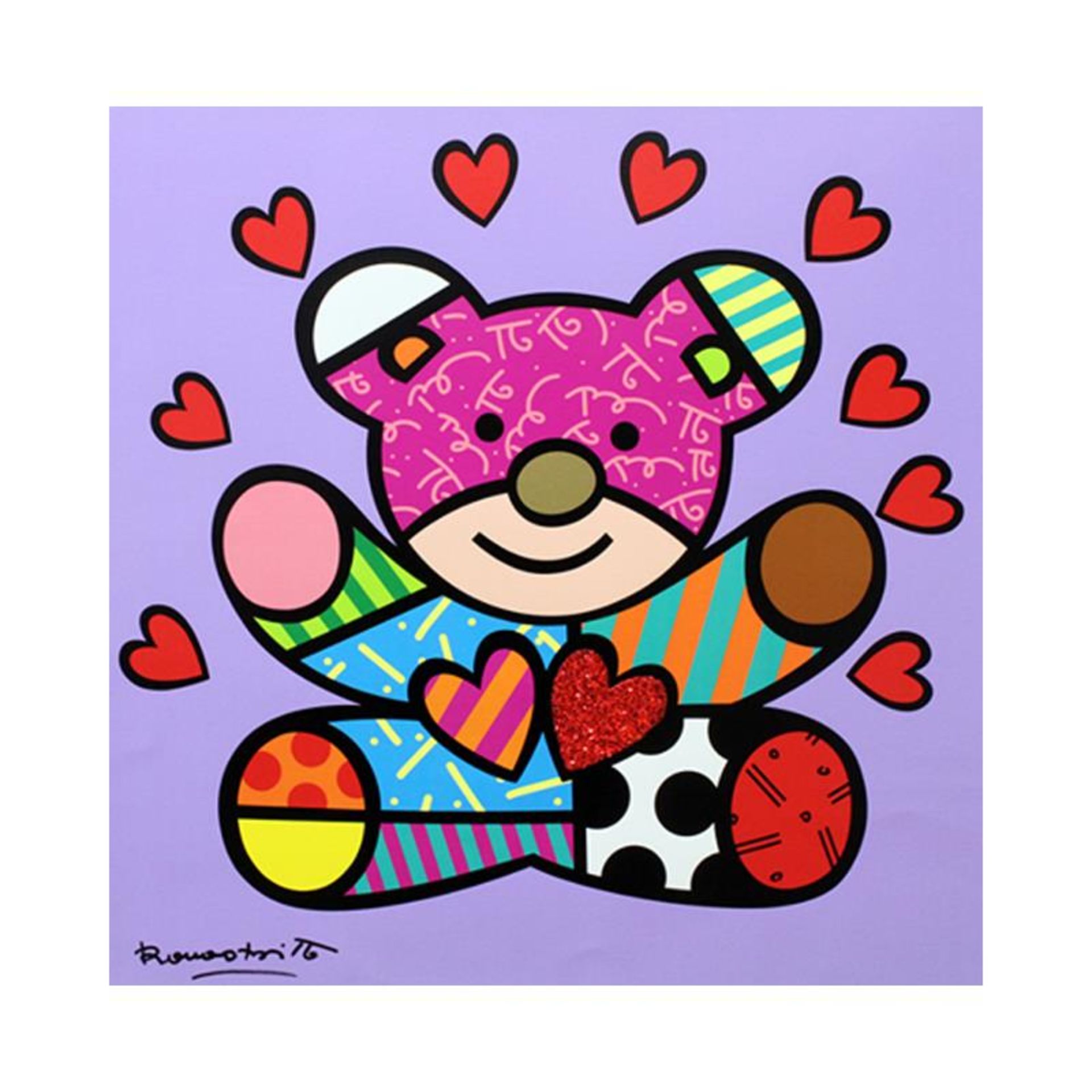 Romero Britto "Happy Girl" Hand Signed Limited Edition Giclee on Canvas; Authent