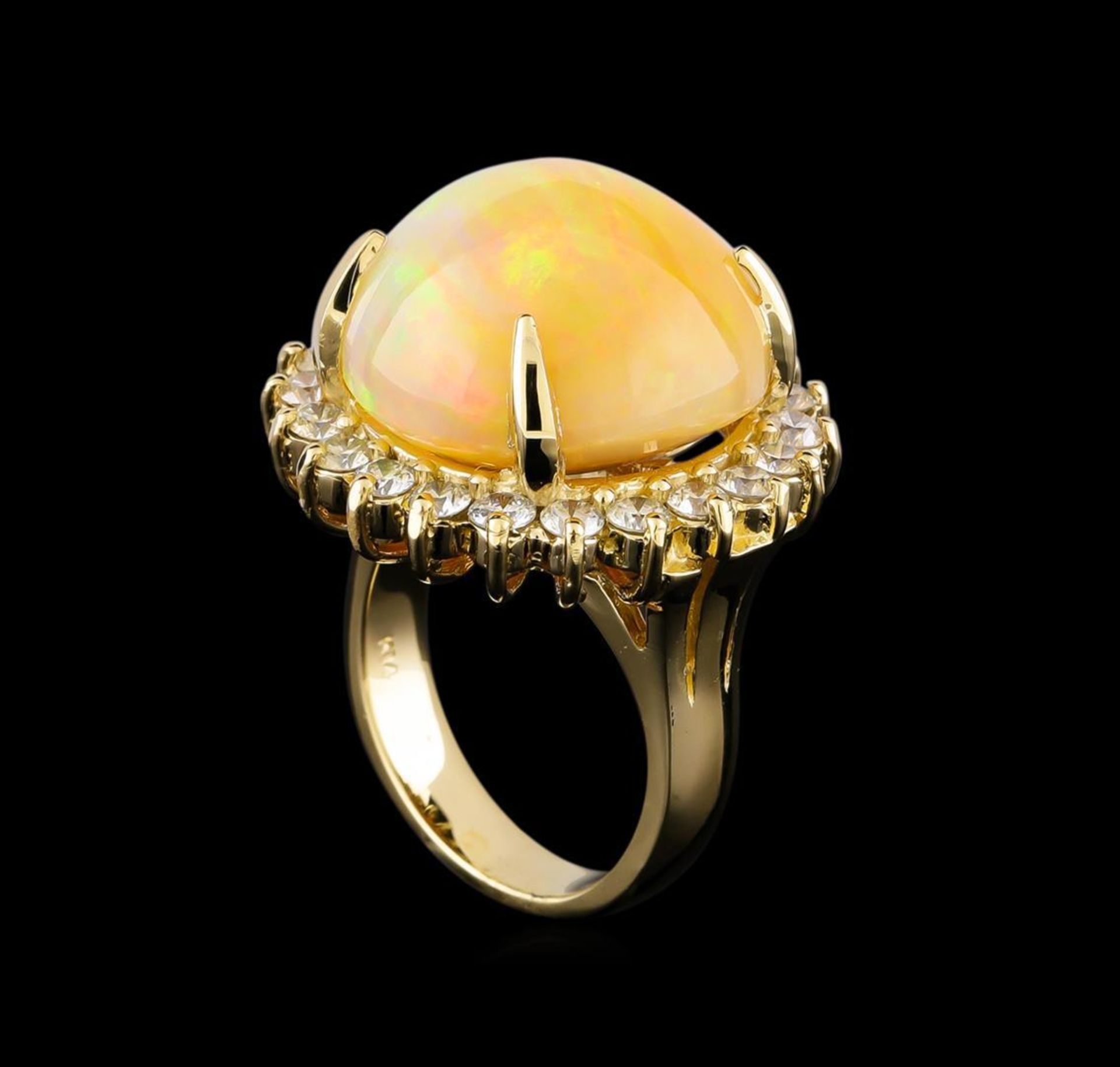 19.85 ctw Opal and Diamond Ring - 14KT Yellow Gold - Image 4 of 5