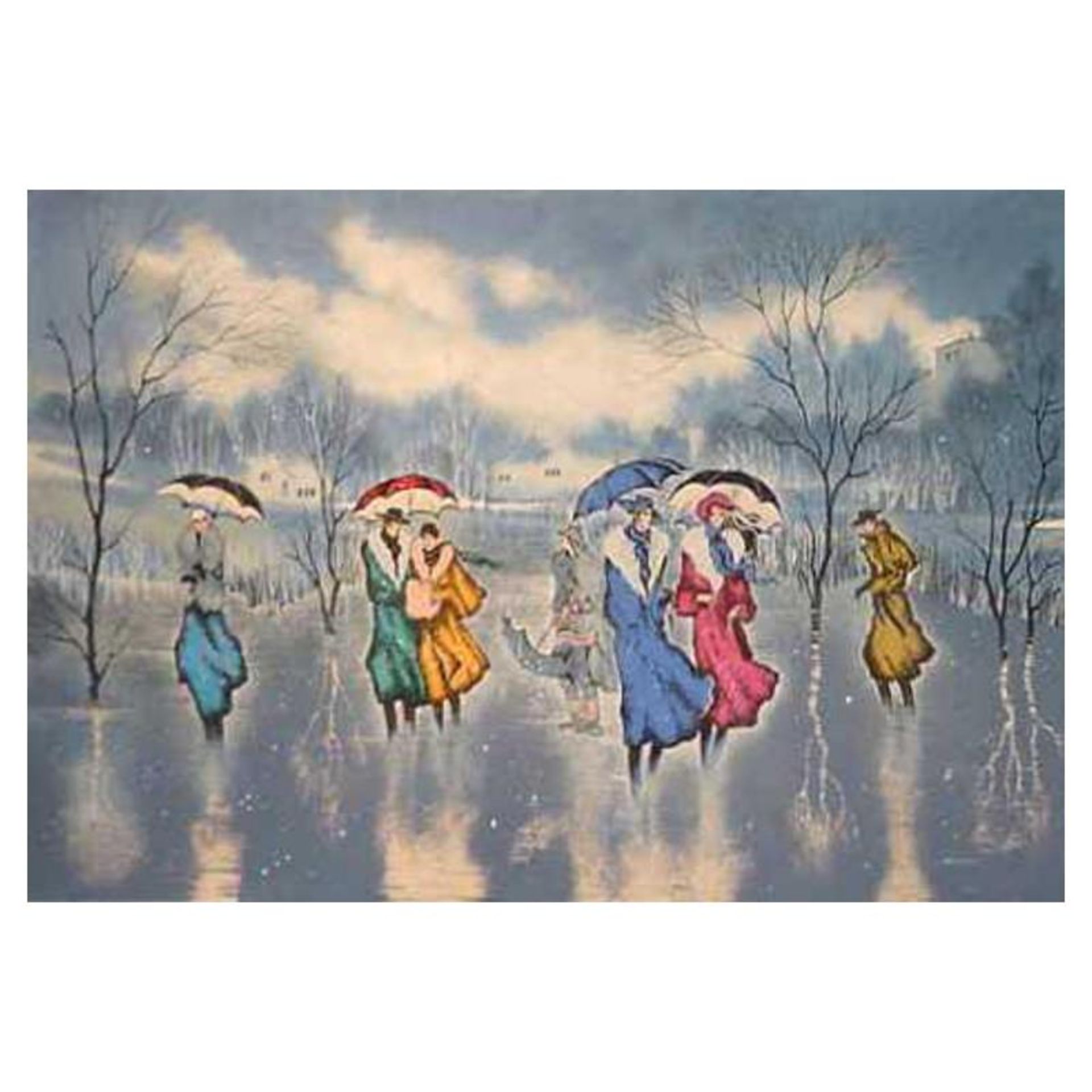 Zina Roitman, "Rainy Day" Hand Signed Limited Edition Serigraph with Letter of A