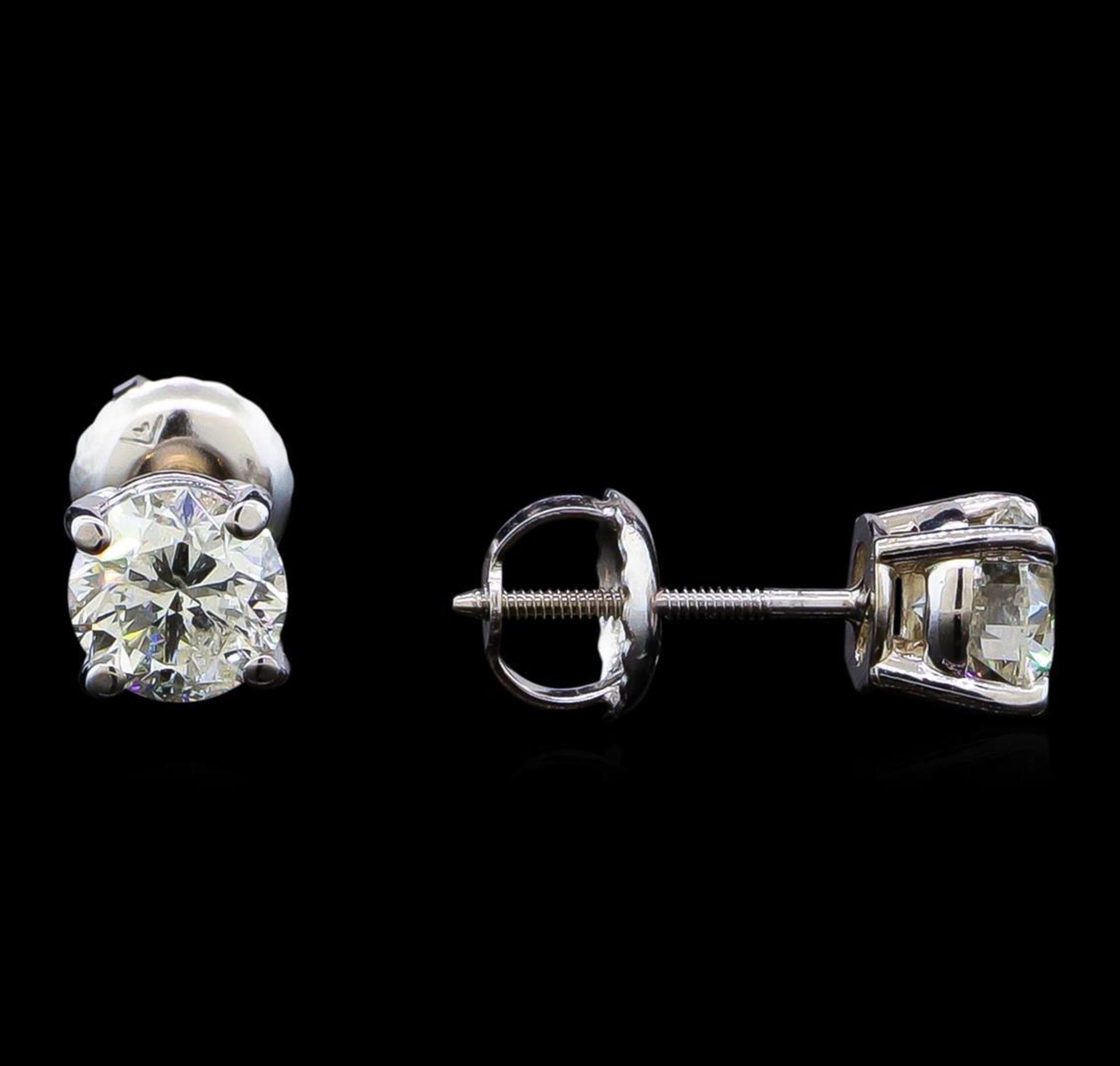 1.13 ctw Diamond Stud Earrings - 14KT White Gold - Image 2 of 3