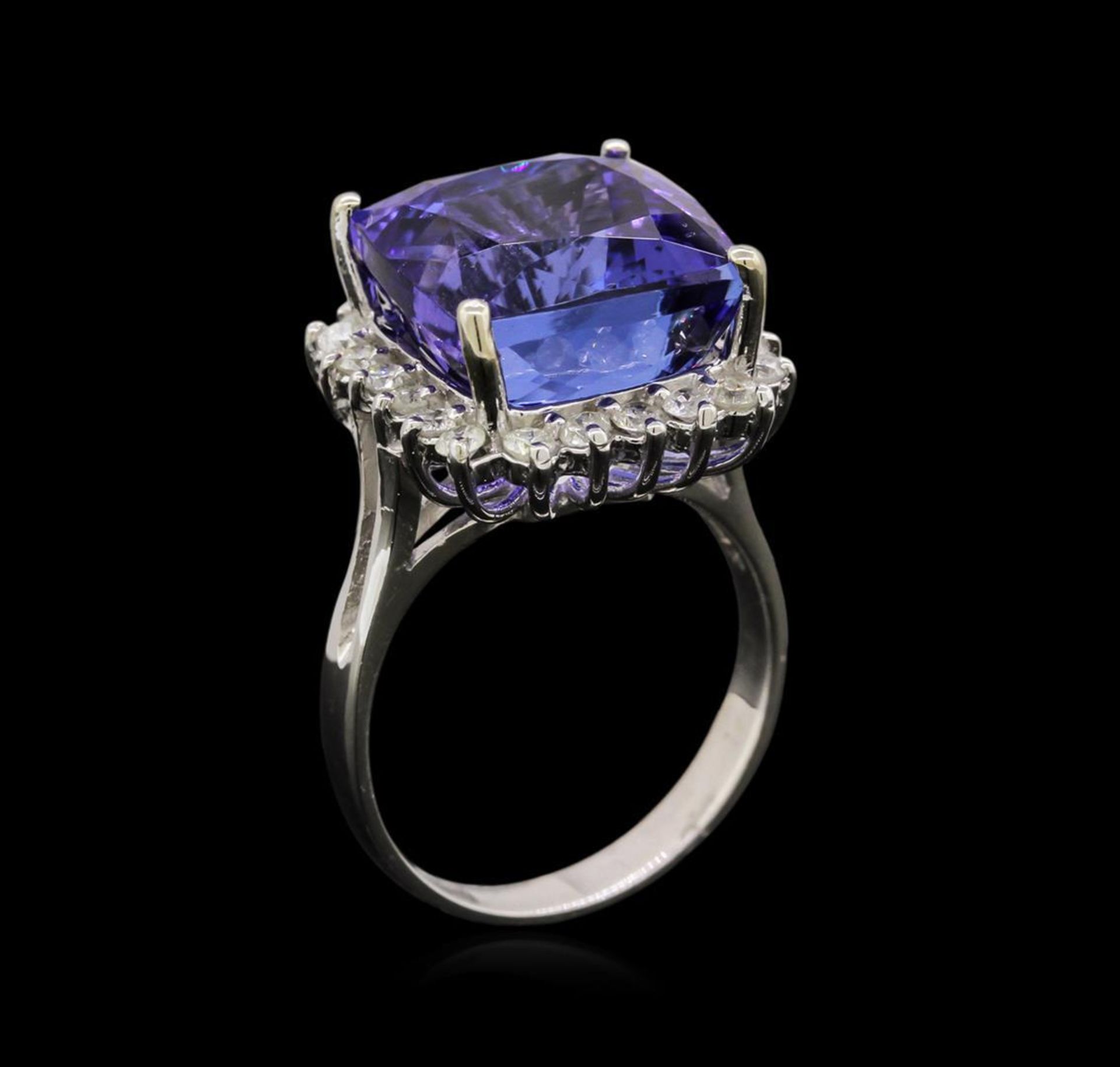 14KT White Gold 12.95 ctw GIA Certified Tanzanite and Diamond Ring - Image 3 of 5