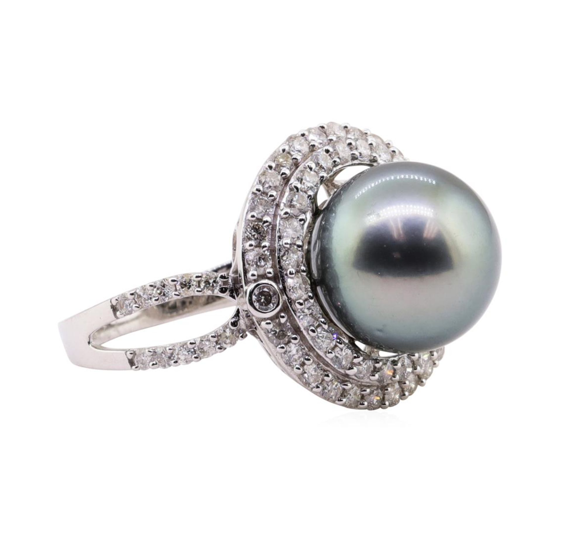 Tahitian Pearl and Diamond Ring - 18KT White Gold - Image 2 of 5