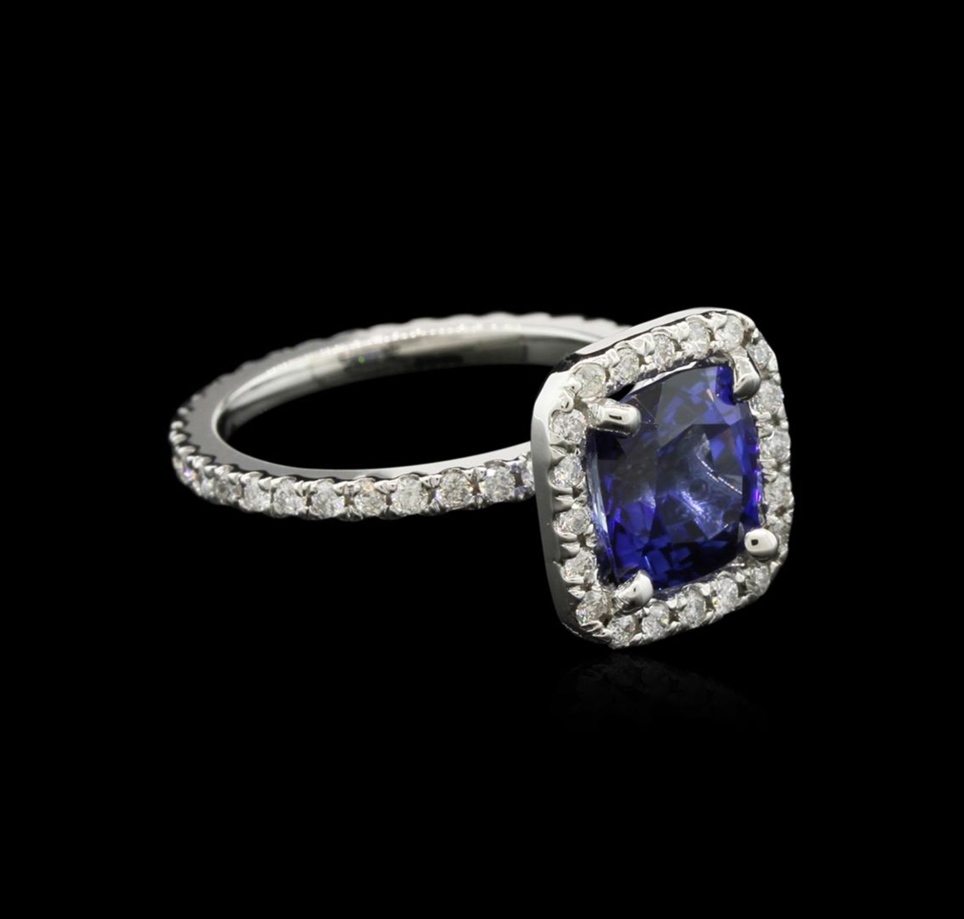 2.80 ctw Blue Sapphire and Diamond Ring - 14KT White Gold