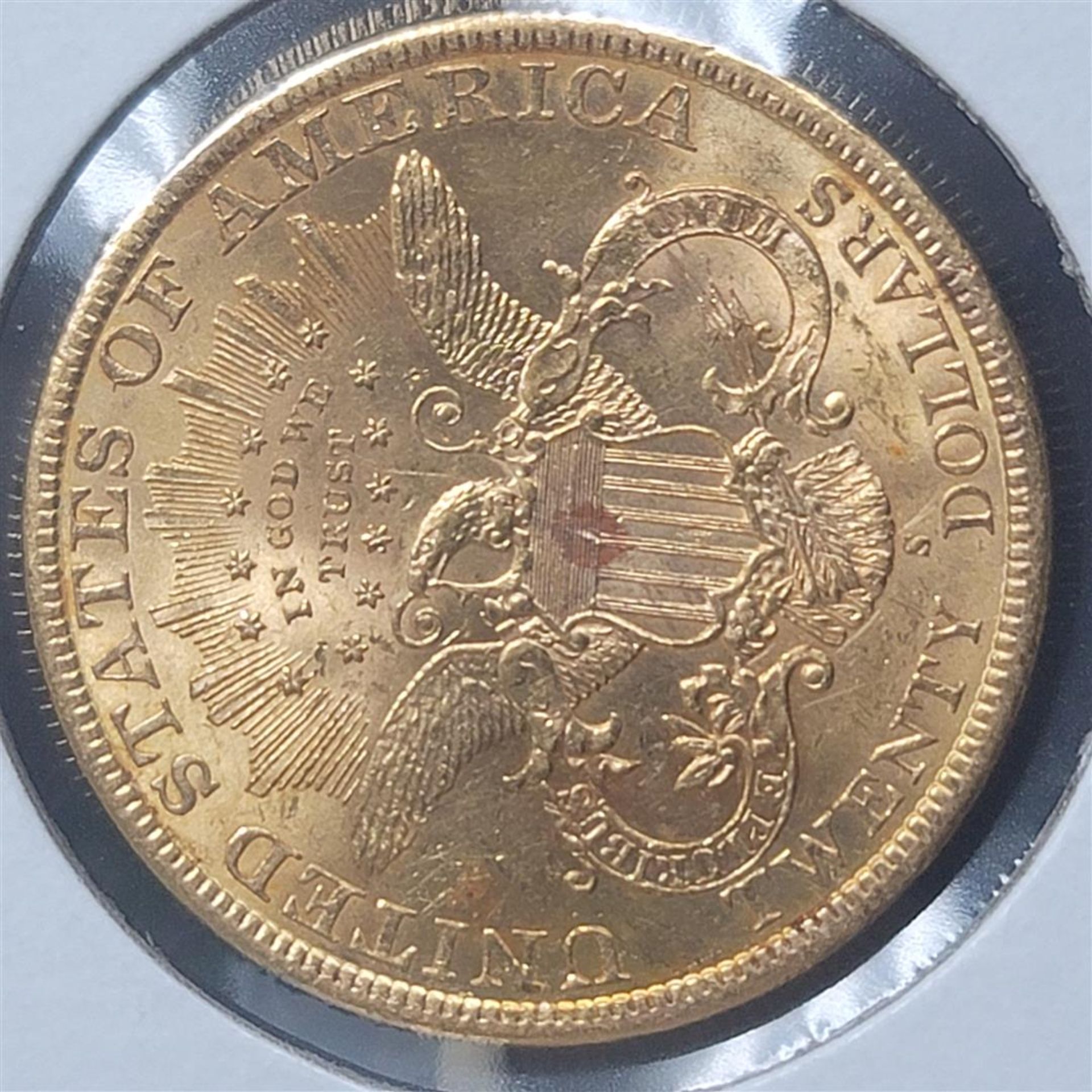 1898-S 20$ Liberty Head Double Eagle Gold Coin BU+ - Image 2 of 2