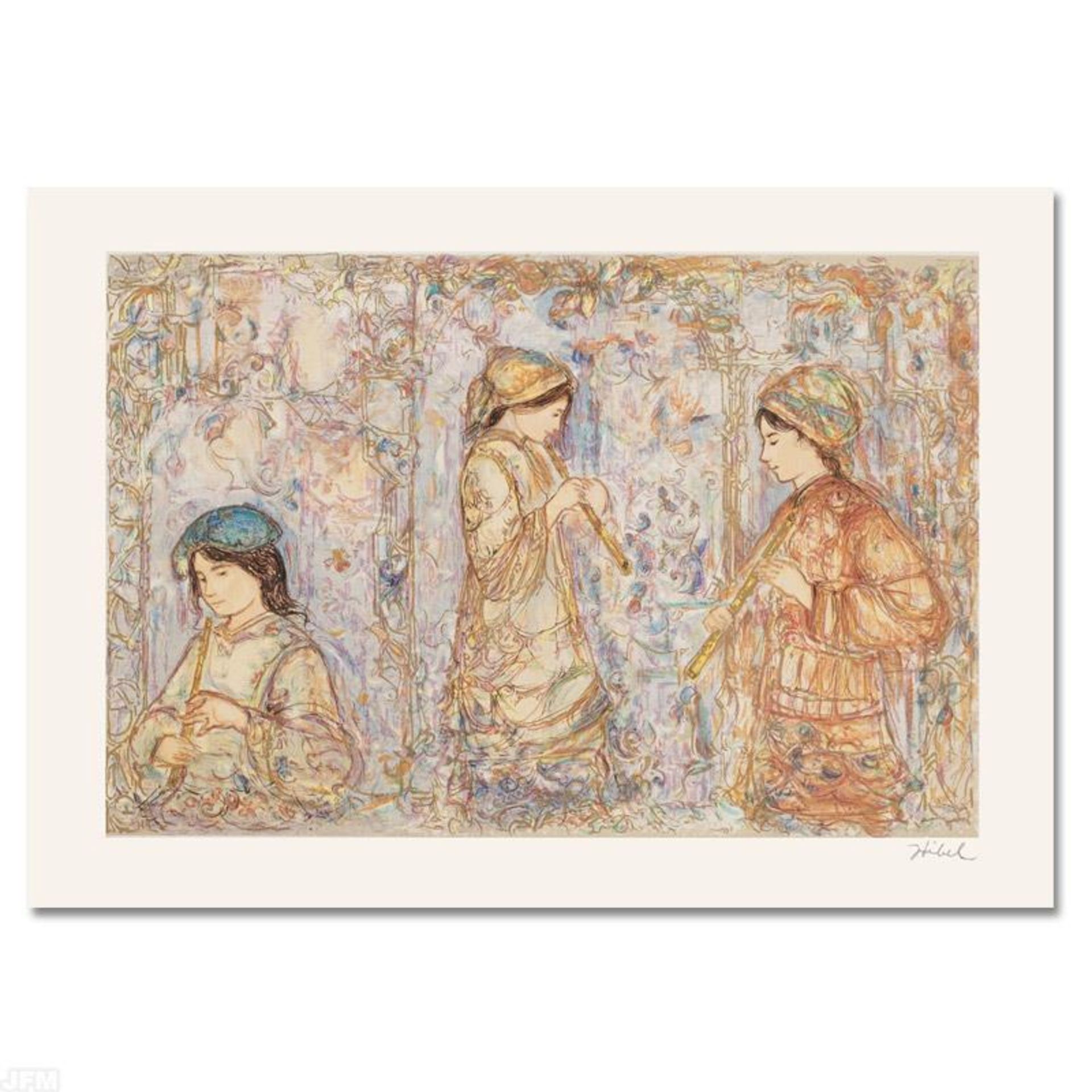 "Music in the Garden" Limited Edition Serigraph by Edna Hibel (1917-2014), Numbe