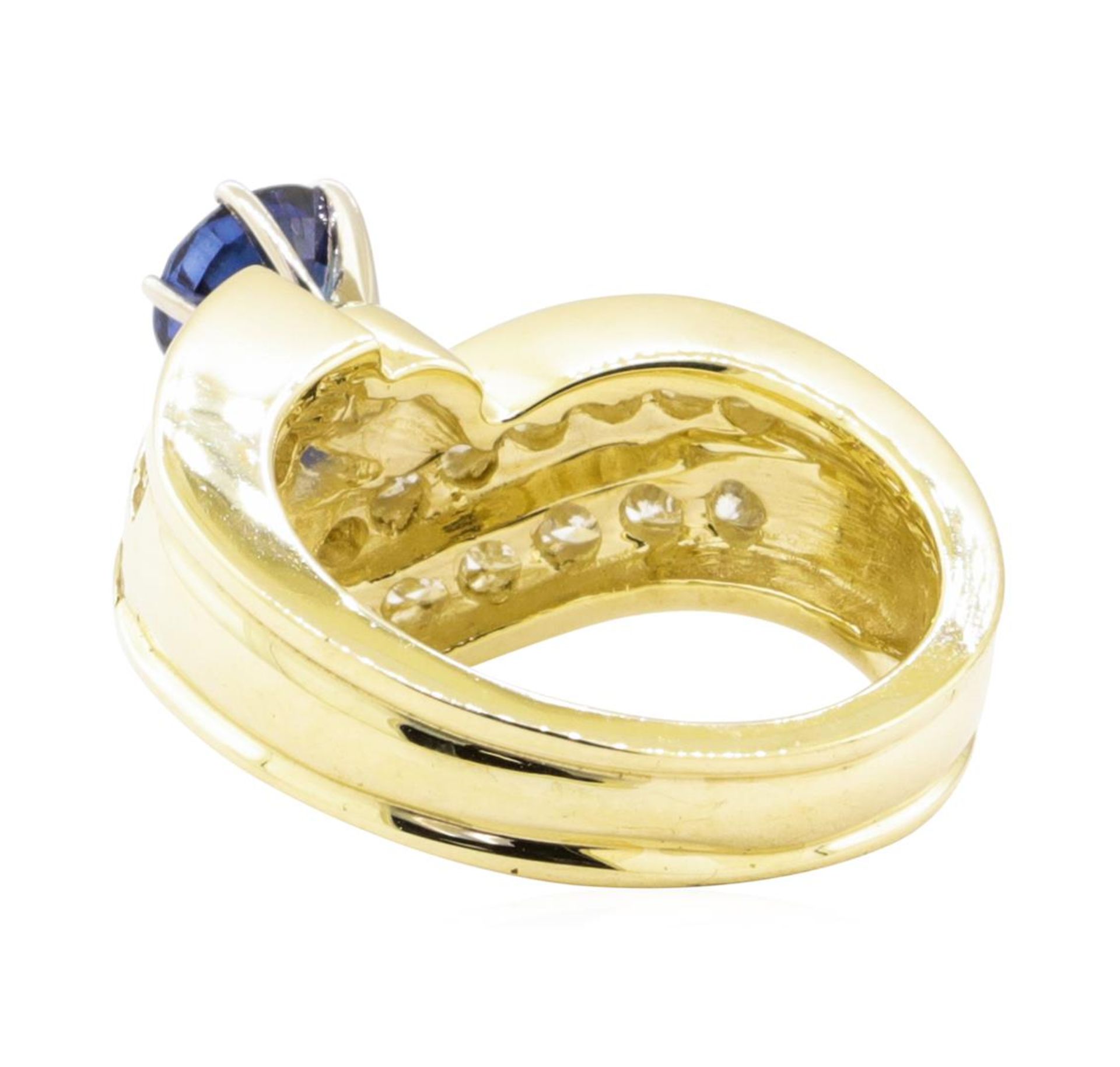 1.78 ctw Blue Sapphire And Diamond Ring - 14KT Yellow Gold - Image 3 of 5