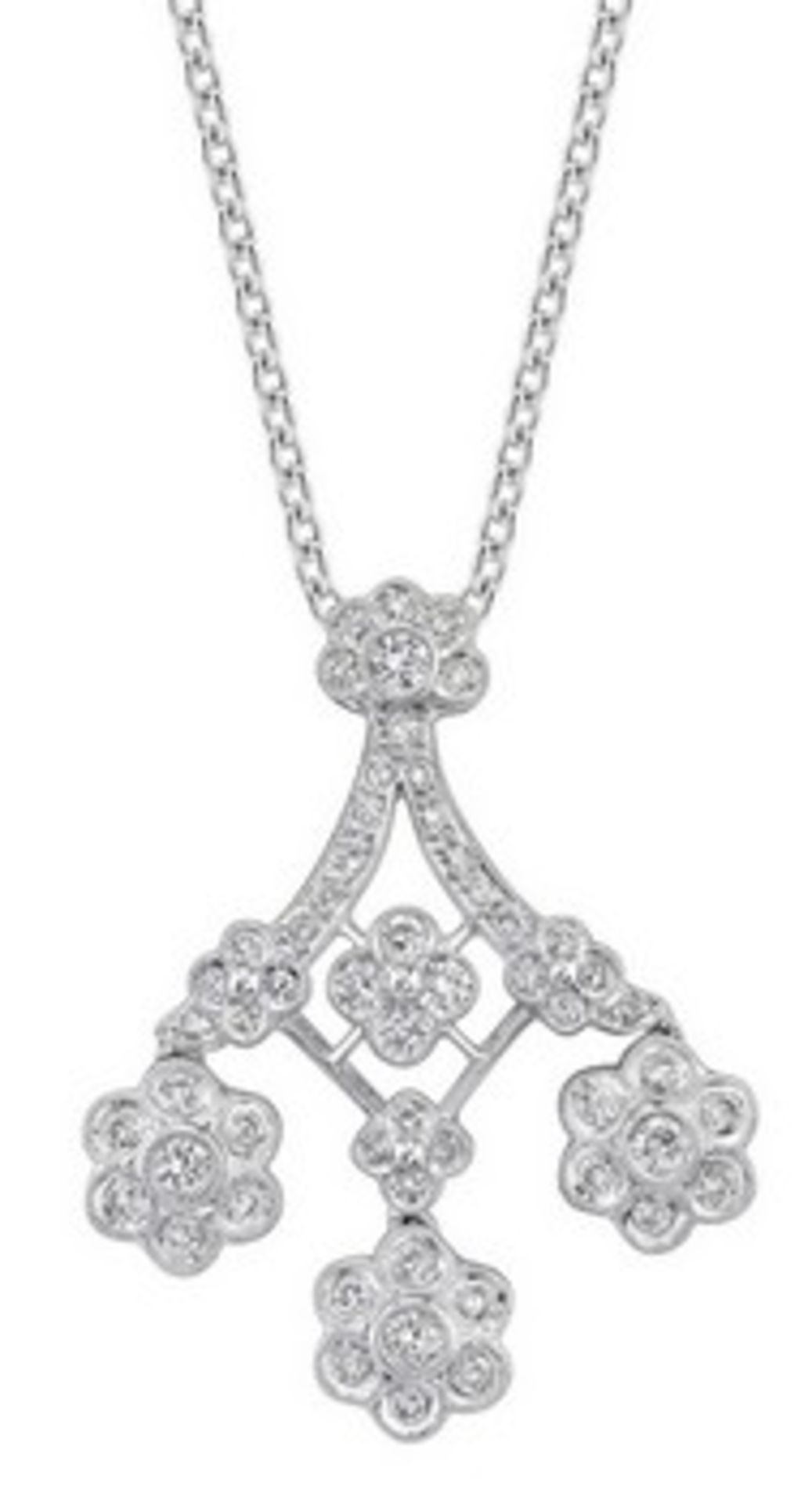 18k White Gold 1.40 ctw Diamond Pendant, (SI1 /H-I)