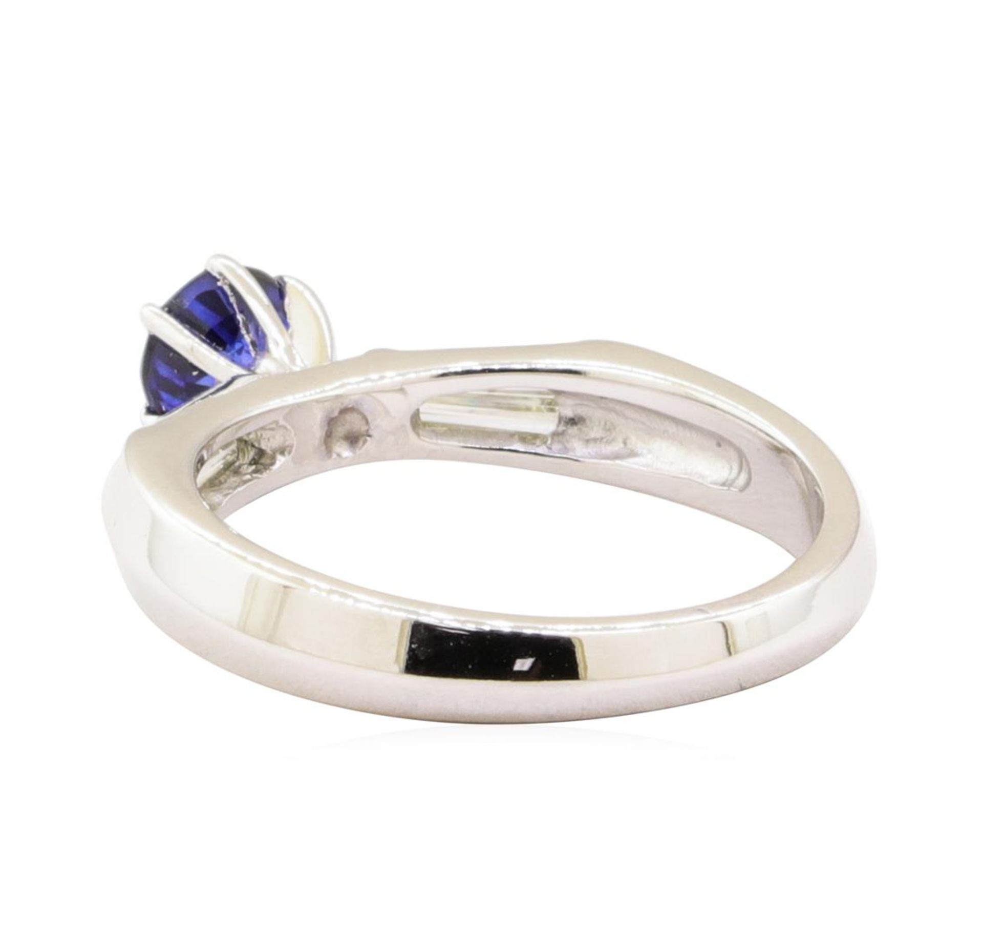 1.15 ctw Blue Sapphire And Diamond Ring - 18KT White Gold - Image 3 of 5