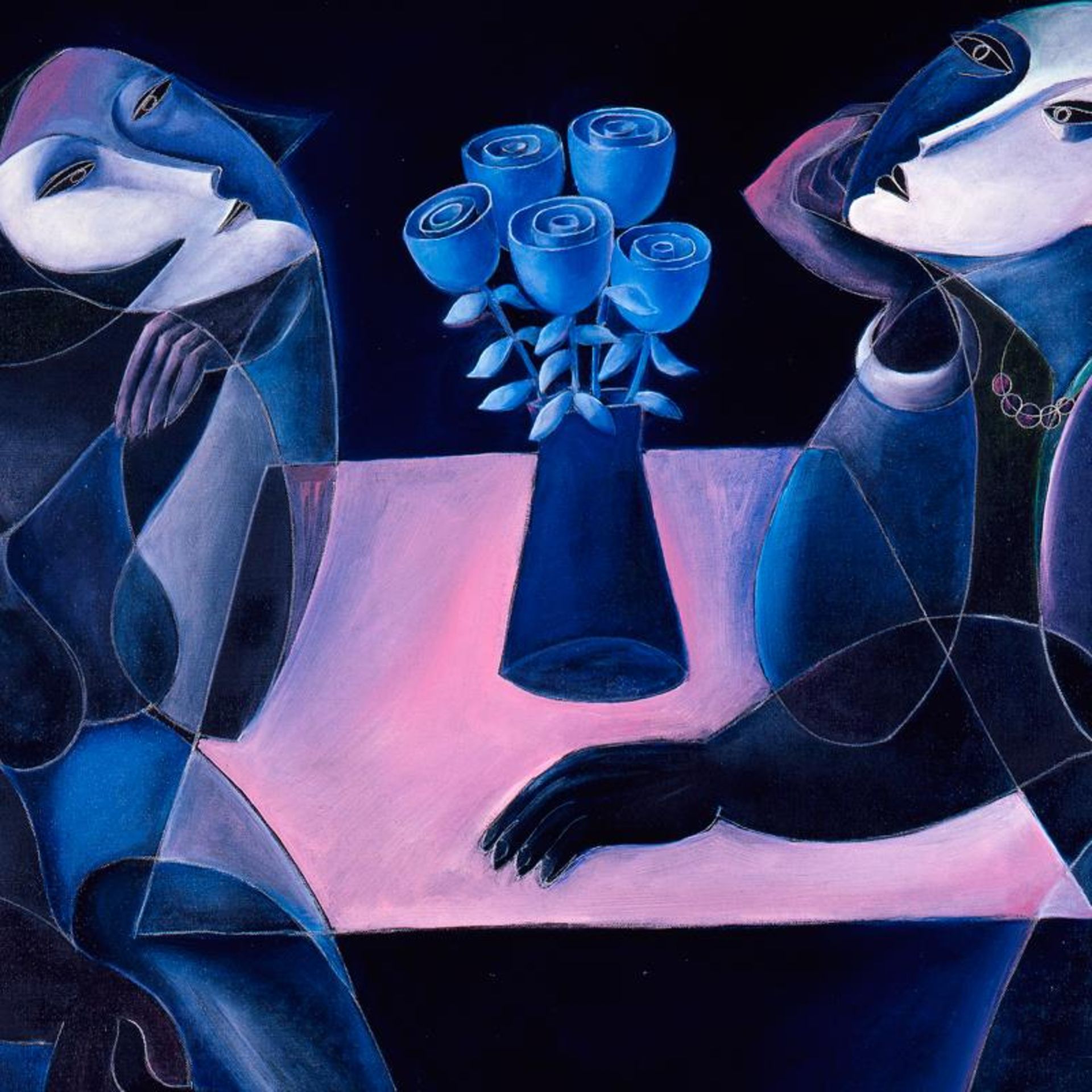 Yuroz, "Table Of Negotiation" Hand Signed Limited Edition Serigraph on Canvas wi - Image 2 of 3