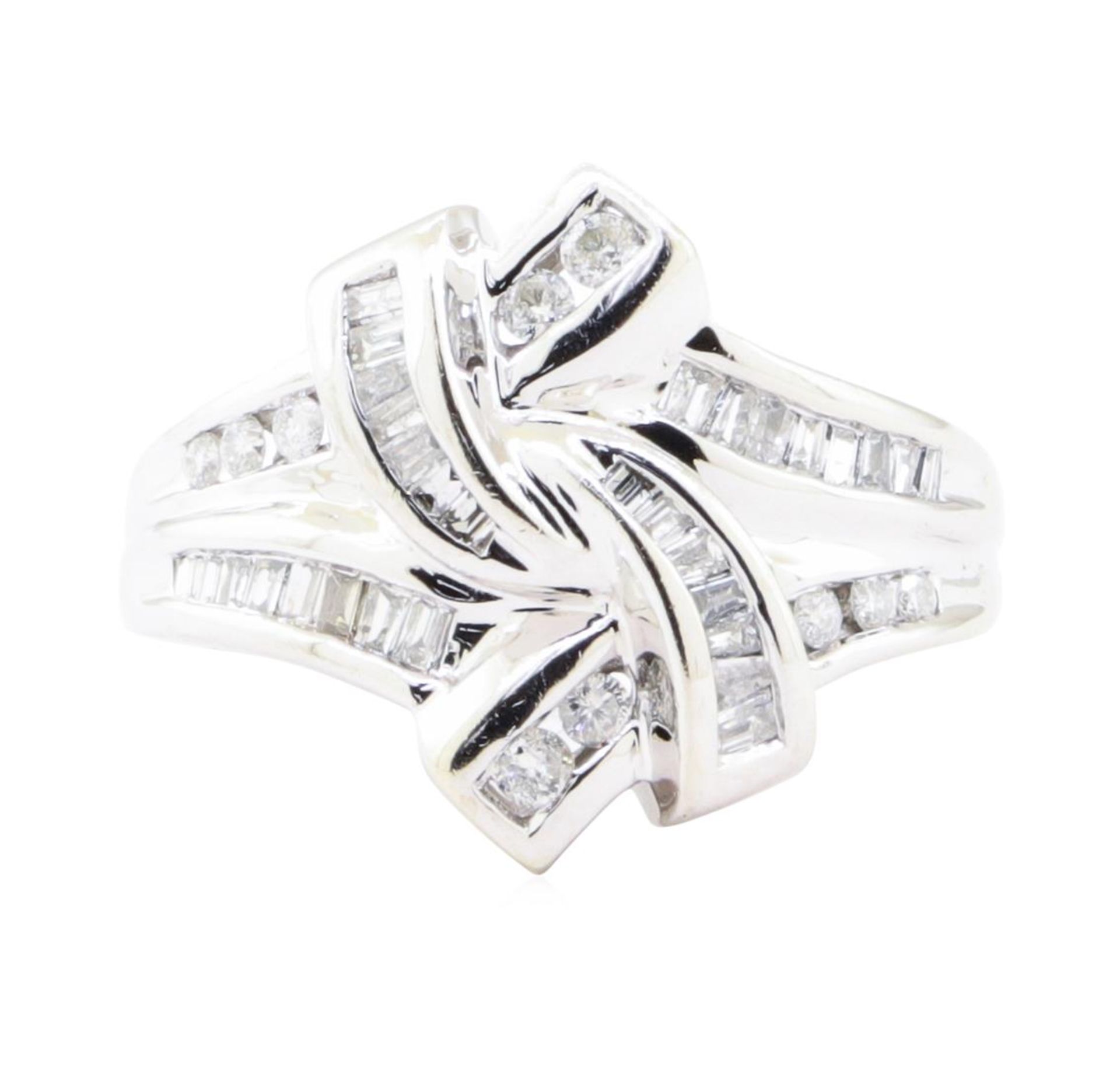 0.65 ctw Diamond Fluid Motion Split Shank Channel Set Ring - 10KT White Gold - Image 2 of 4