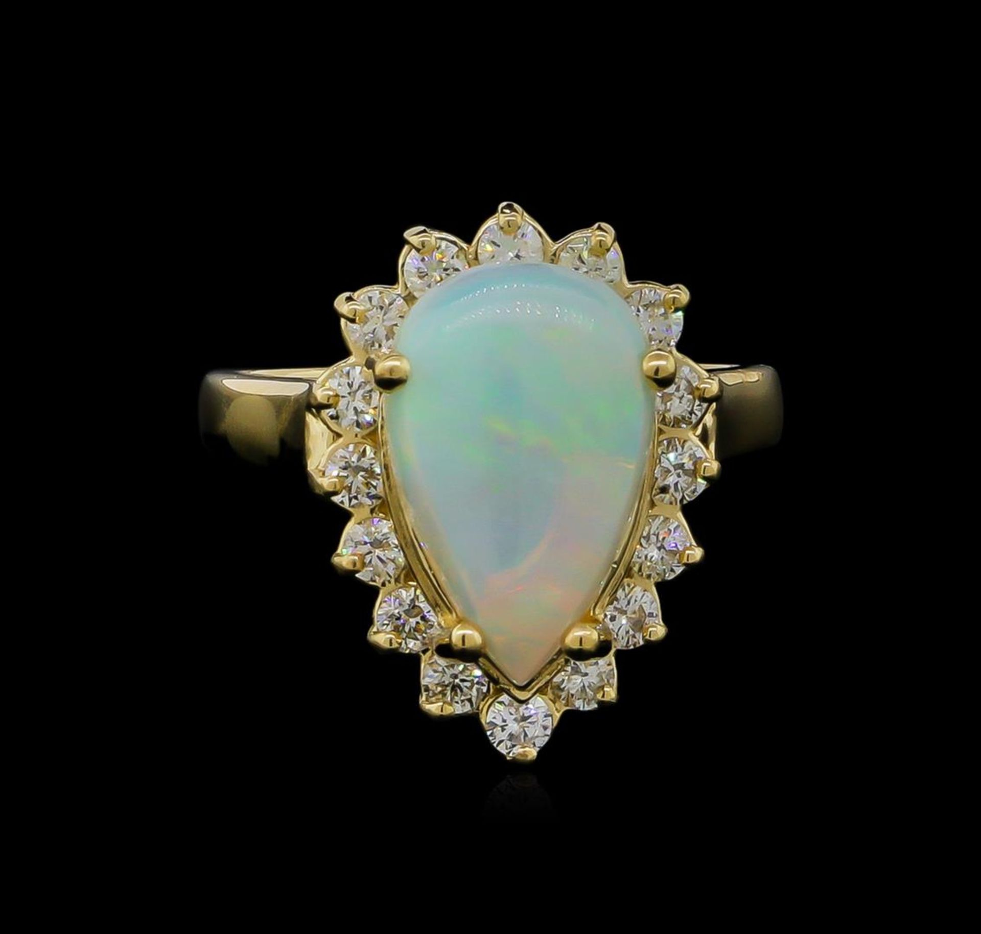 1.00 ctw Opal and Diamond Ring - 14KT Yellow Gold - Image 2 of 4