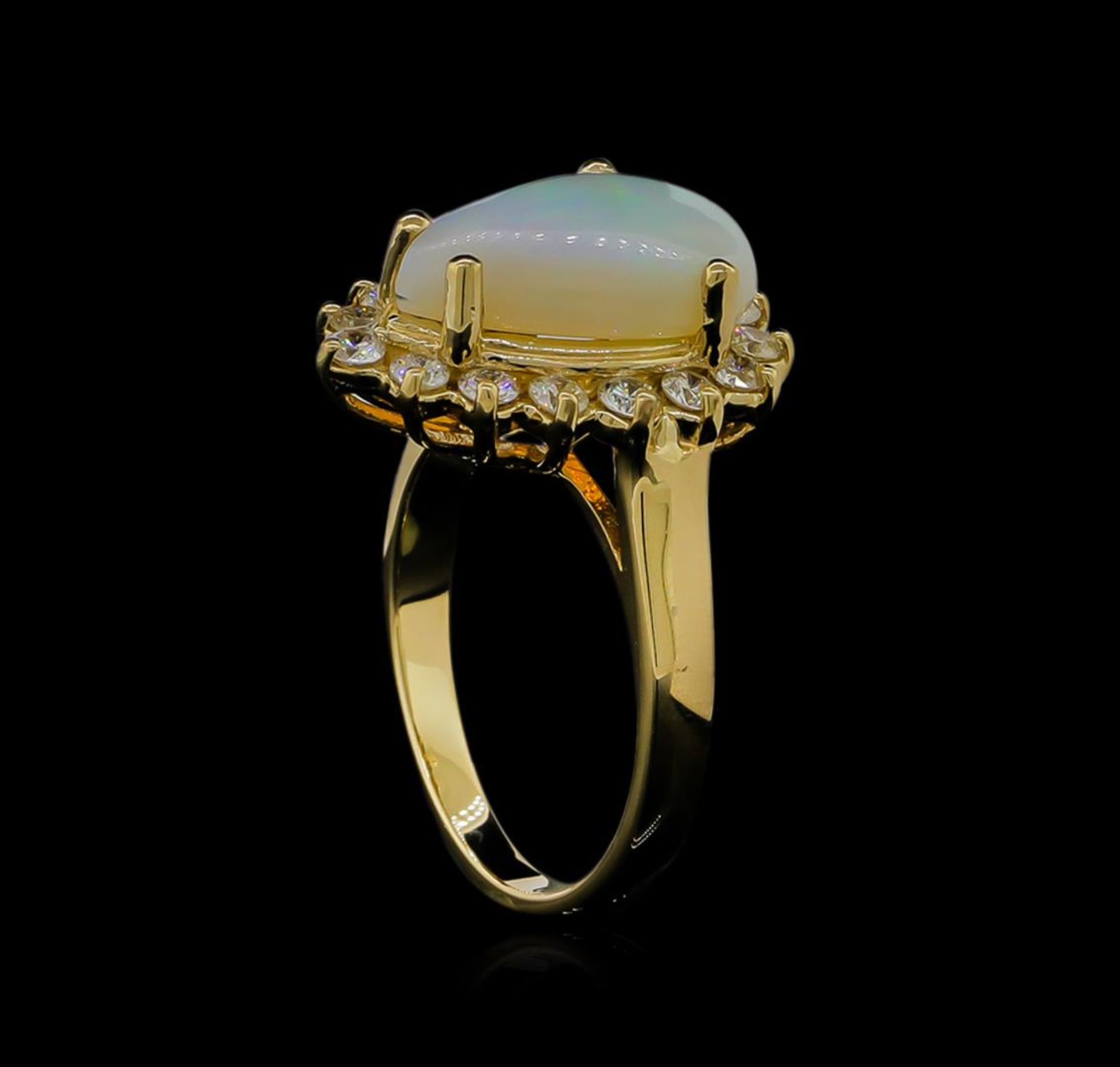 1.00 ctw Opal and Diamond Ring - 14KT Yellow Gold - Image 4 of 4