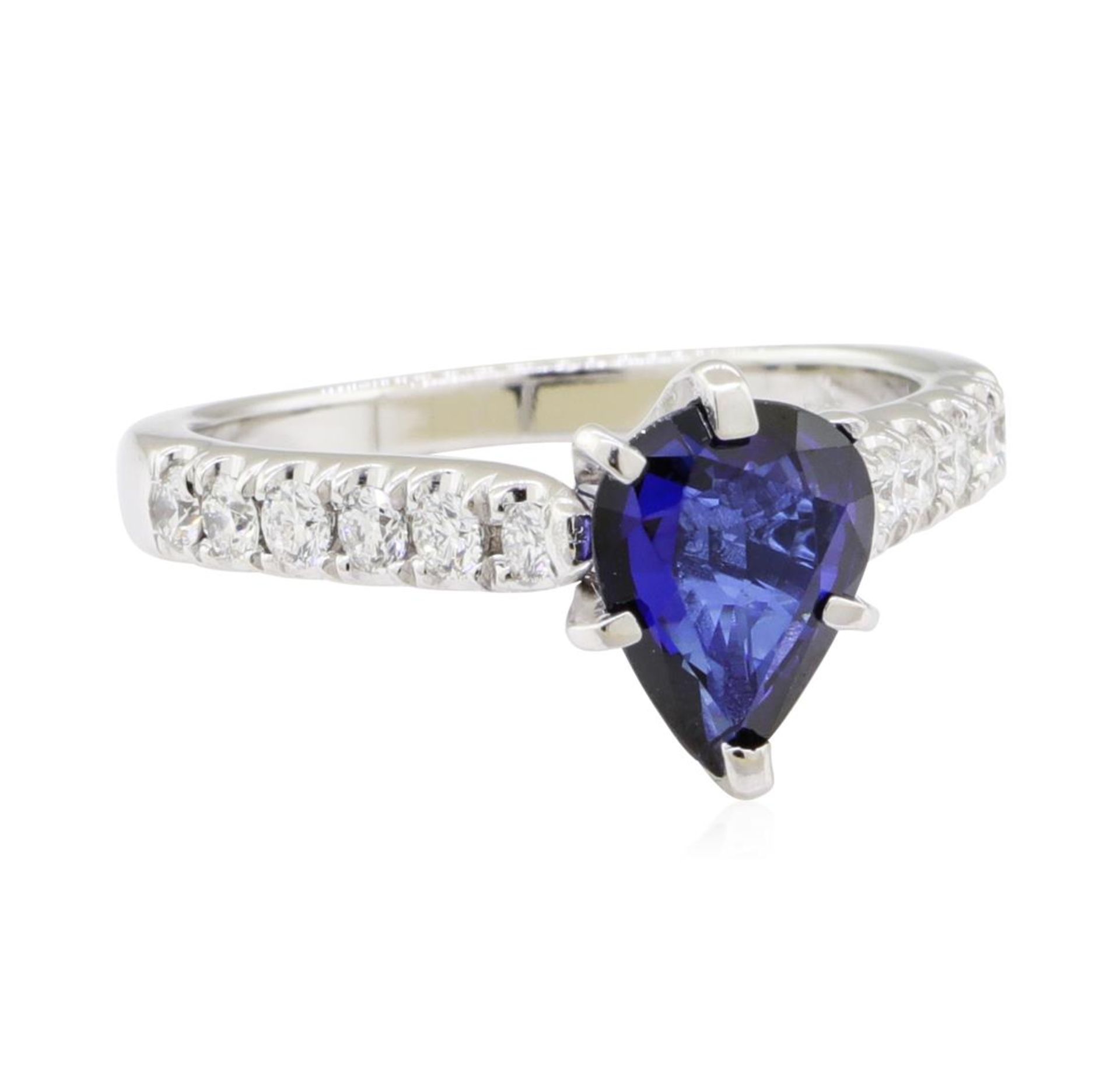 1.99 ctw Sapphire and Diamond Ring - 14KT White Gold