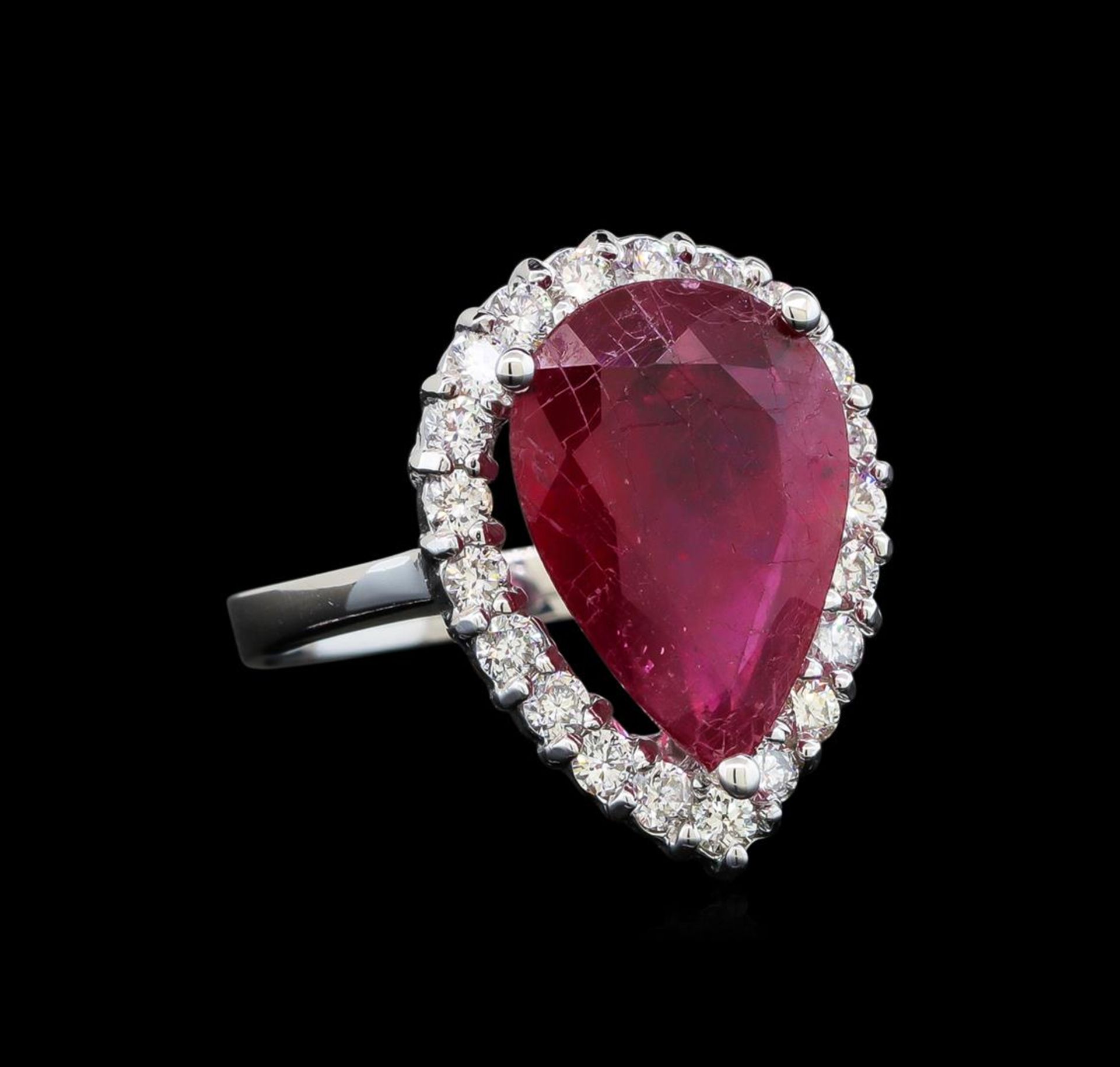 14KT White Gold 5.88 ctw Ruby and Diamond Ring