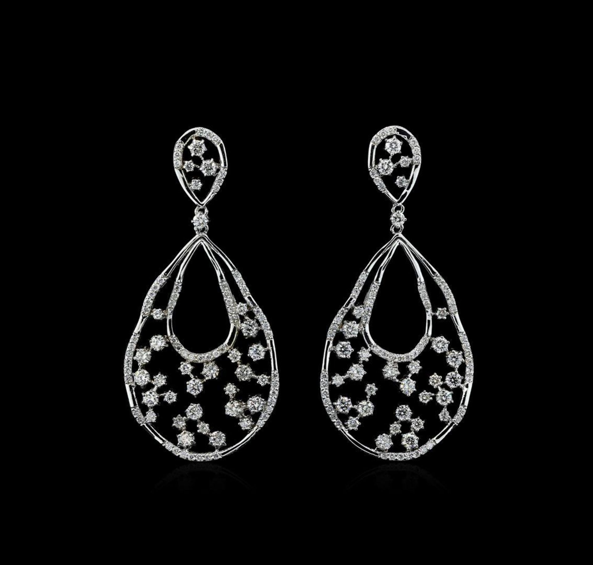 2.19 ctw Diamond Earrings - 14KT White Gold