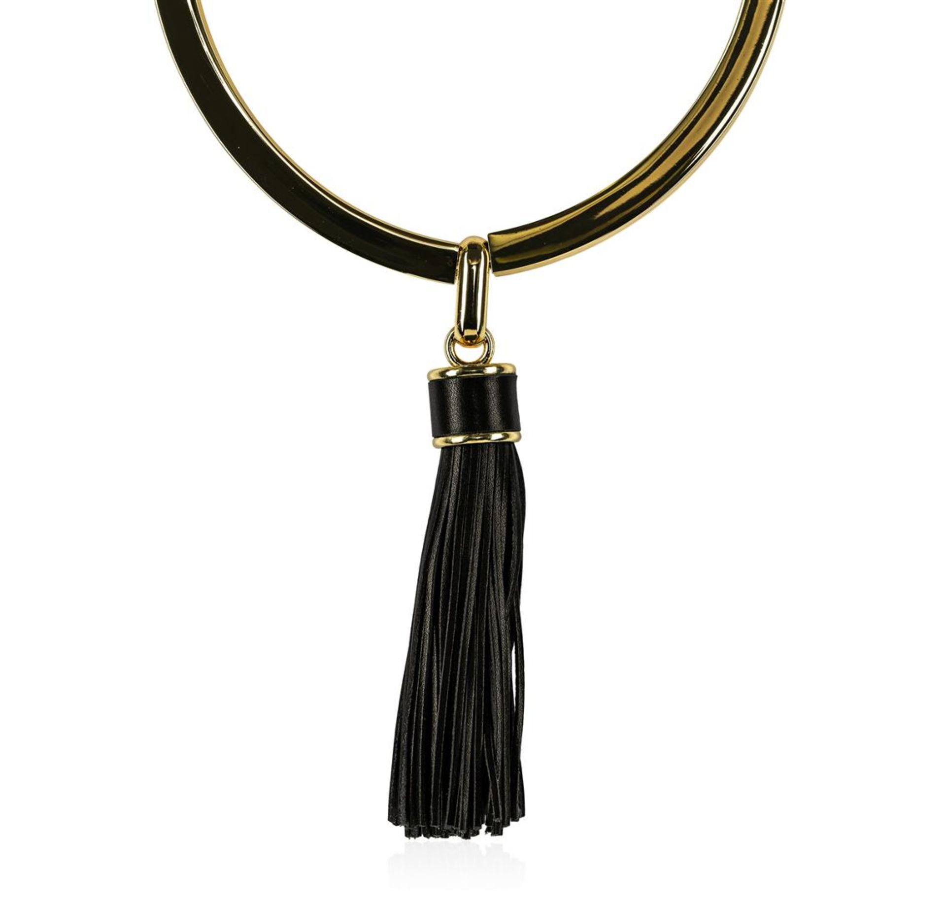 Leather Tassel Pendant Necklace - Rhodium Plated - Image 2 of 2