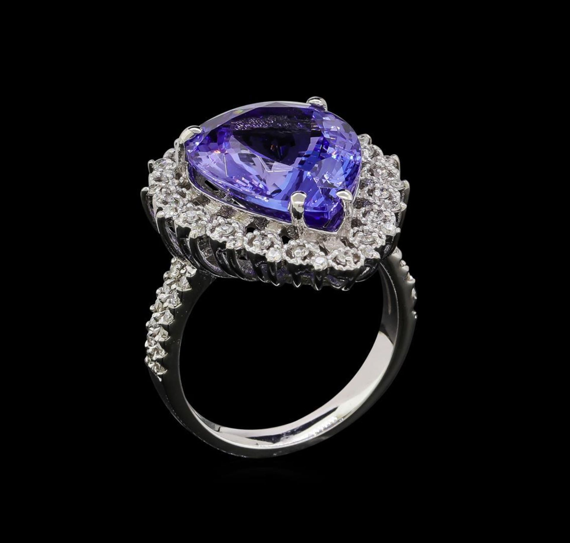 9.24 ctw Tanzanite and Diamond Ring - 14KT White Gold - Image 4 of 5