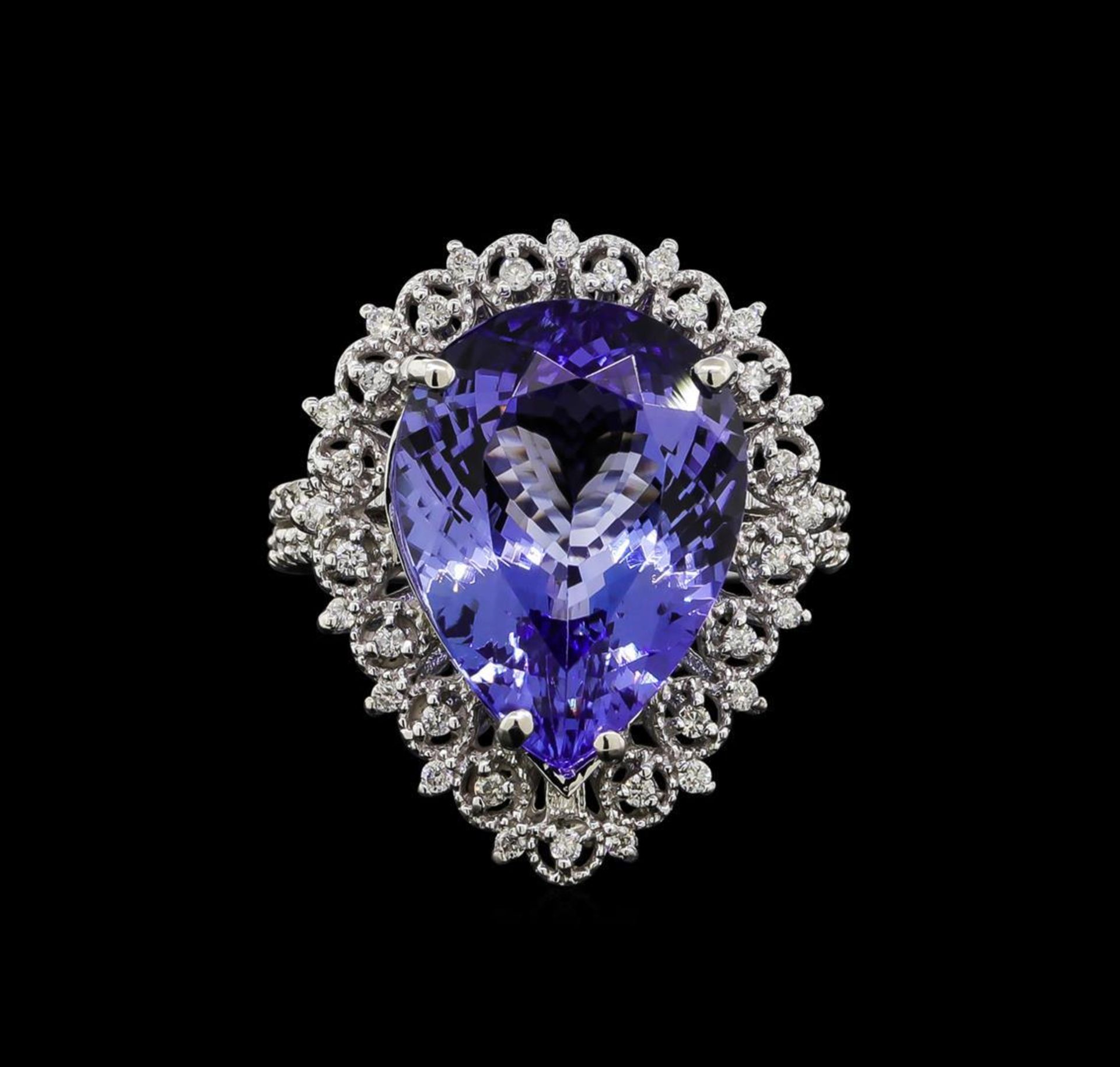 9.24 ctw Tanzanite and Diamond Ring - 14KT White Gold - Image 2 of 5