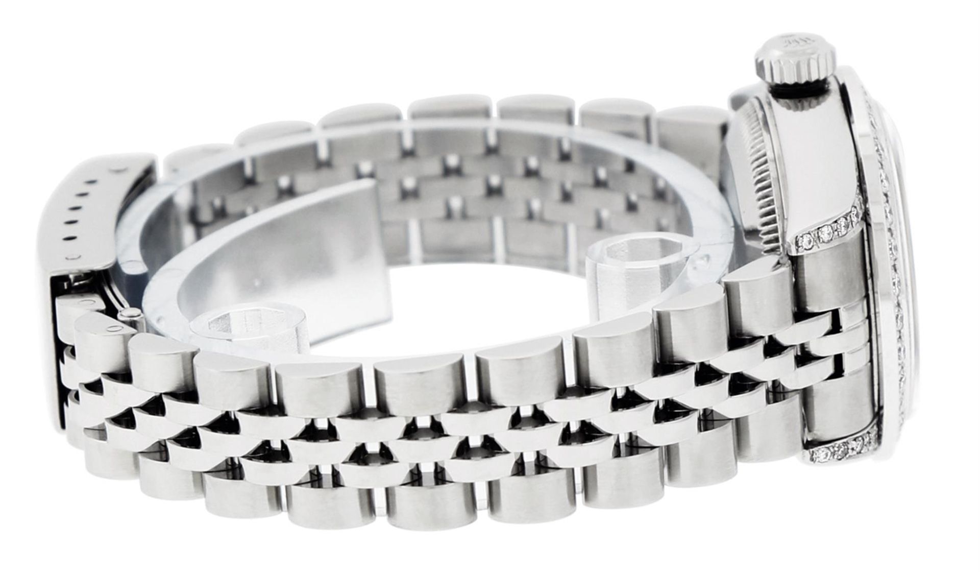 Rolex Ladies Stainless Steel Quickset Salmon Diamond Lugs Datejust Wristwatch - Image 6 of 9
