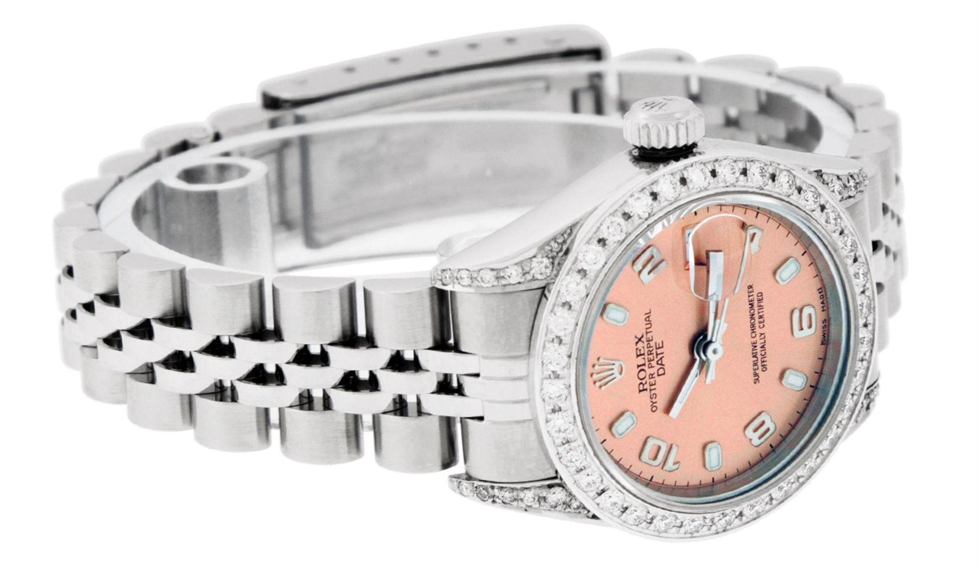 Rolex Ladies Stainless Steel Quickset Salmon Diamond Lugs Datejust Wristwatch - Image 5 of 9