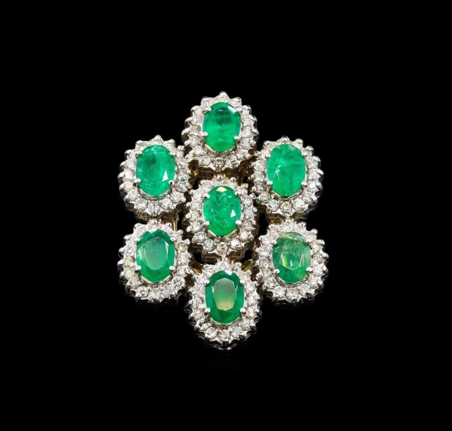 14KT Yellow Gold 4.90 ctw Emerald and Diamond Ring - Image 2 of 5