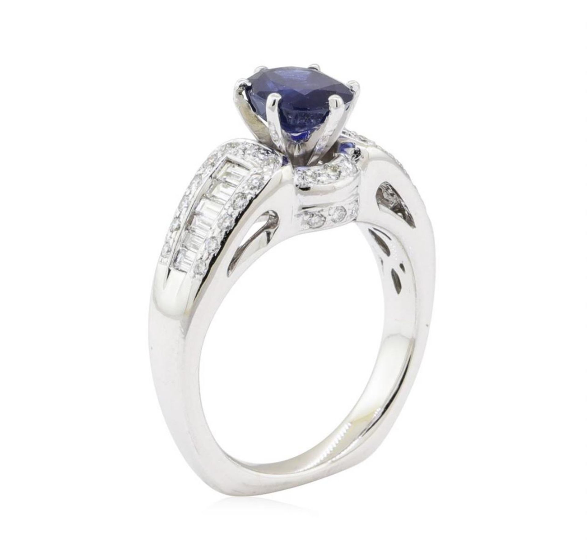 2.01 ctw Sapphire and Diamond Ring - 14KT White Gold - Image 4 of 5