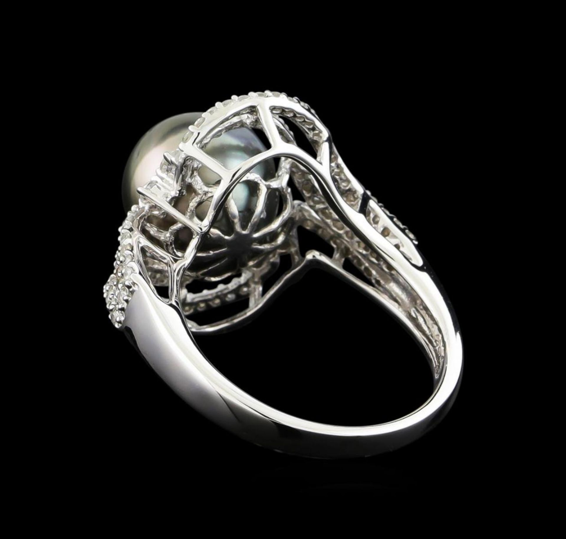 14KT White Gold Pearl and Diamond Ring - Image 3 of 5