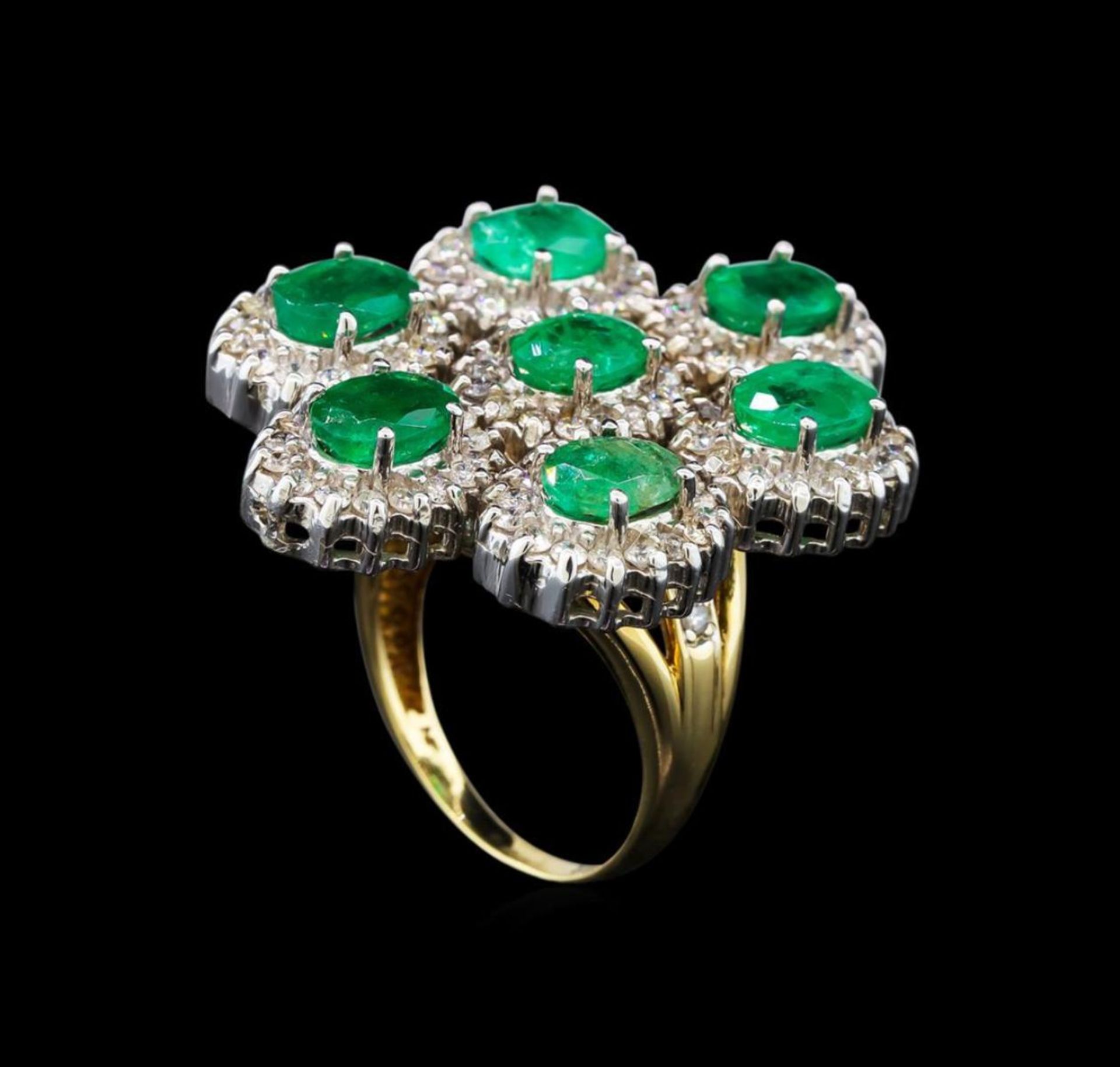 14KT Yellow Gold 4.90 ctw Emerald and Diamond Ring - Image 4 of 5