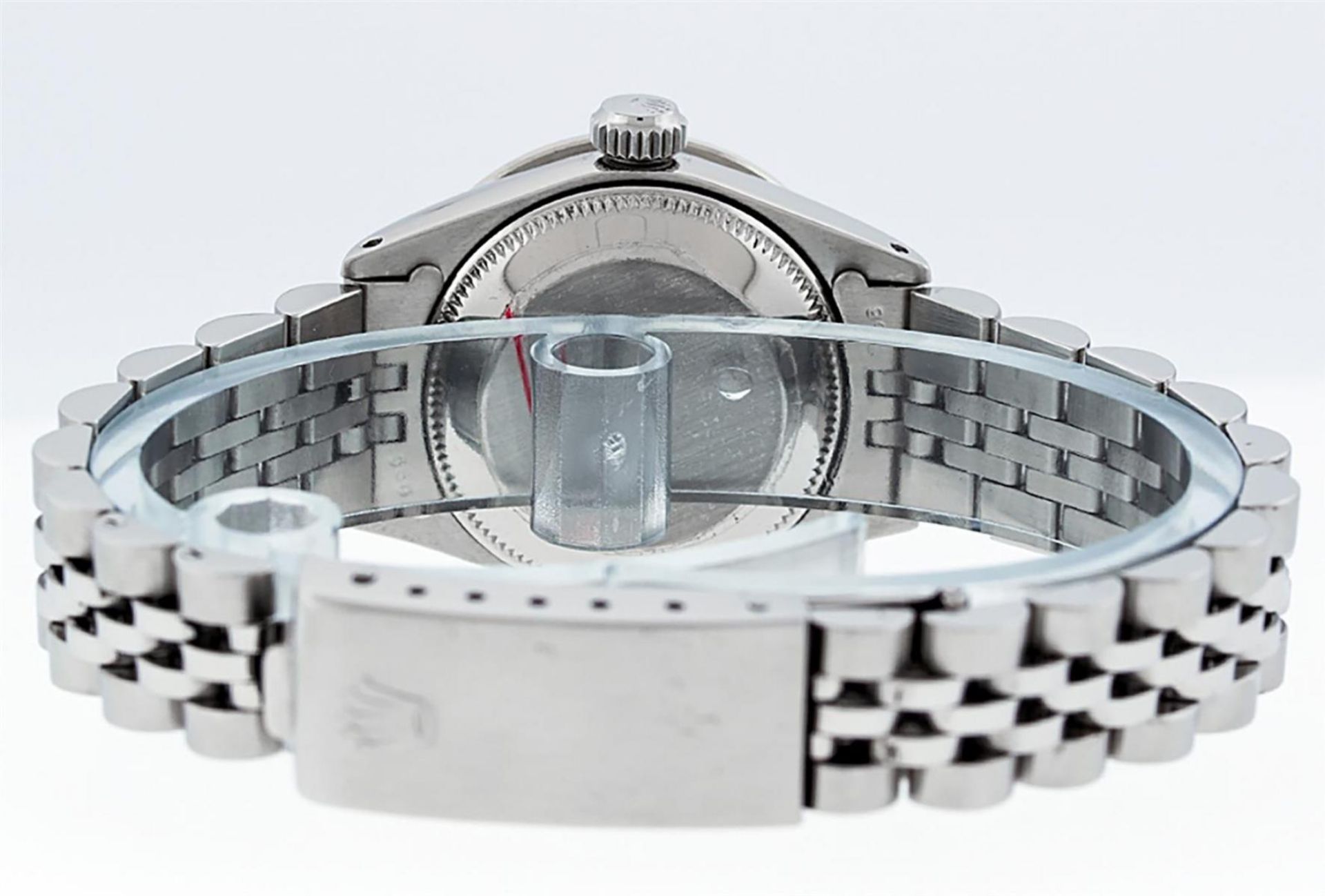Rolex Ladies Stainless Steel Ice Blue Diamond & Sapphire Datejust Wristwatch - Image 6 of 9